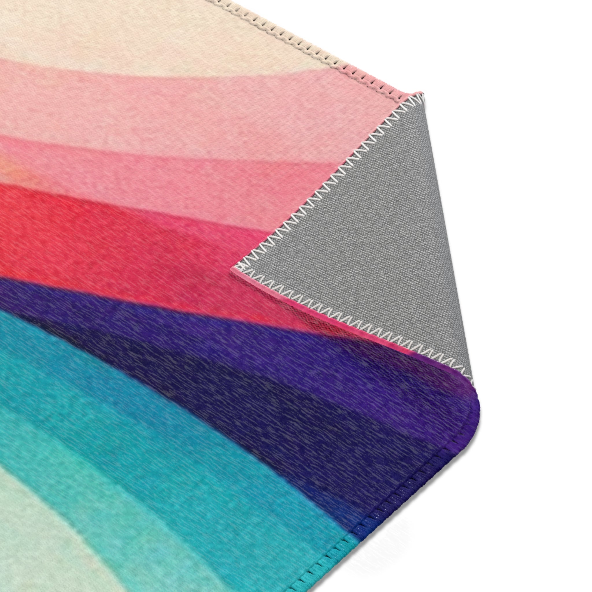 Rainbow Swirl Area Rug | Abstract Colorful Spiral