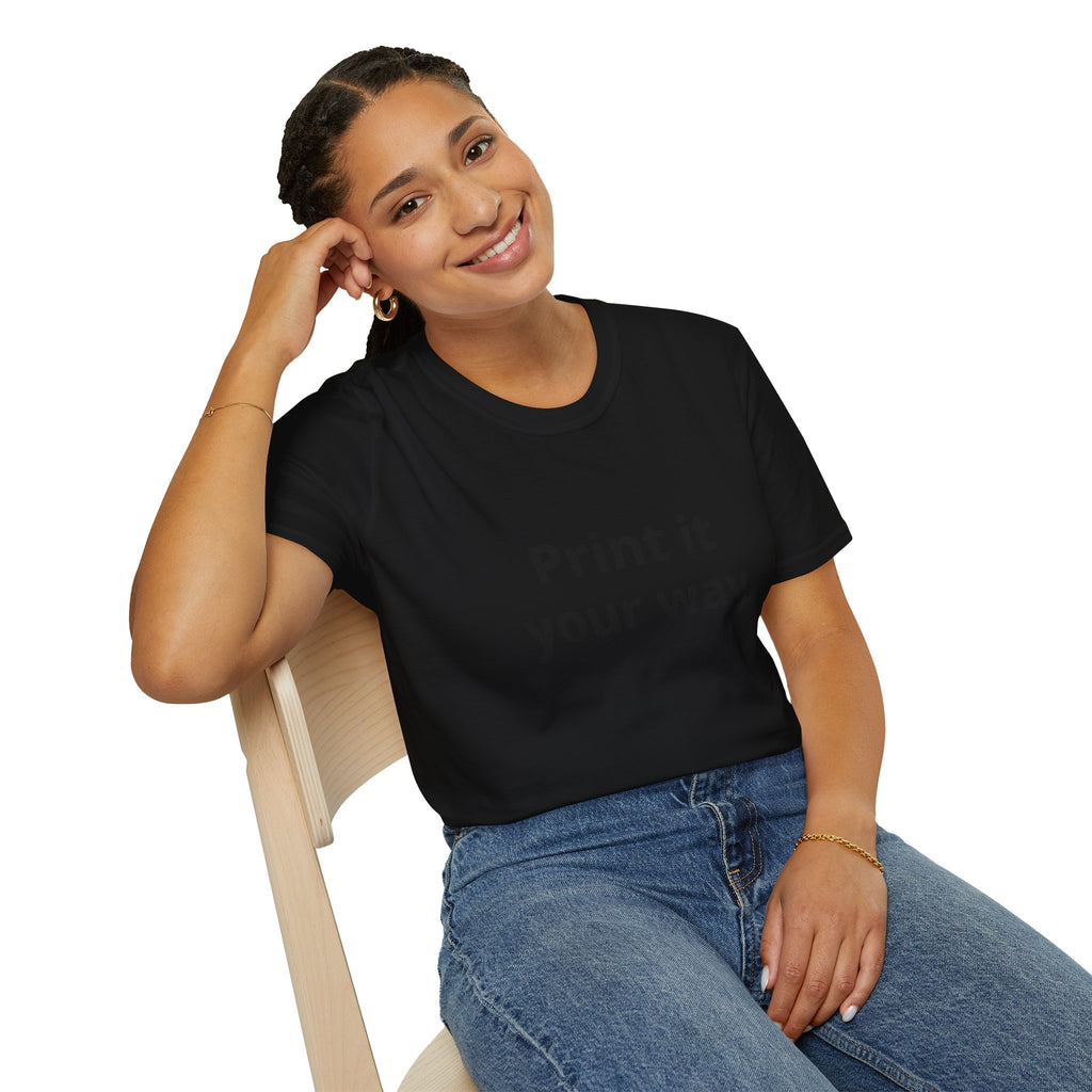 Print it Your Way T-Shirt | Customizable Text Mockup Tee