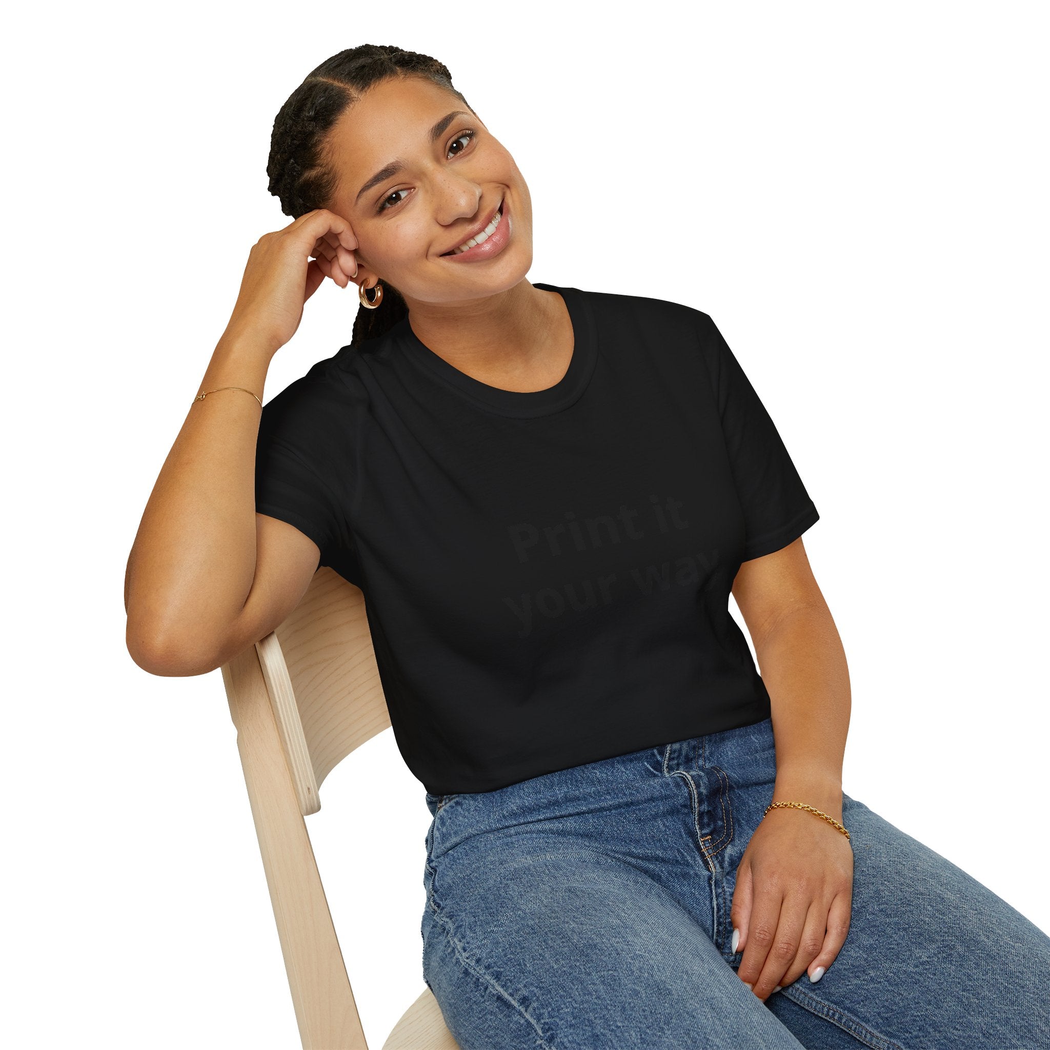 Print it Your Way T-Shirt | Customizable Text Mockup Tee