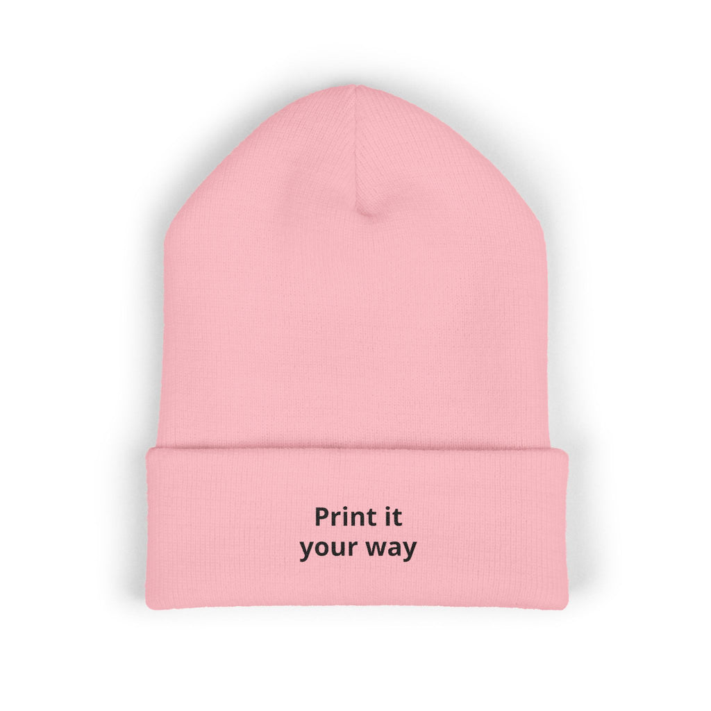 Print It Your Way beanie | Cuffed Embroidered Beanie, Custom Text