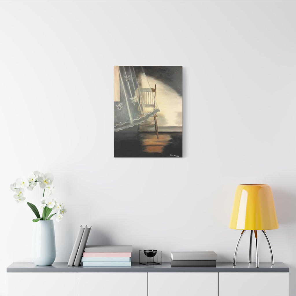 Lace Curtain and Chair Canvas