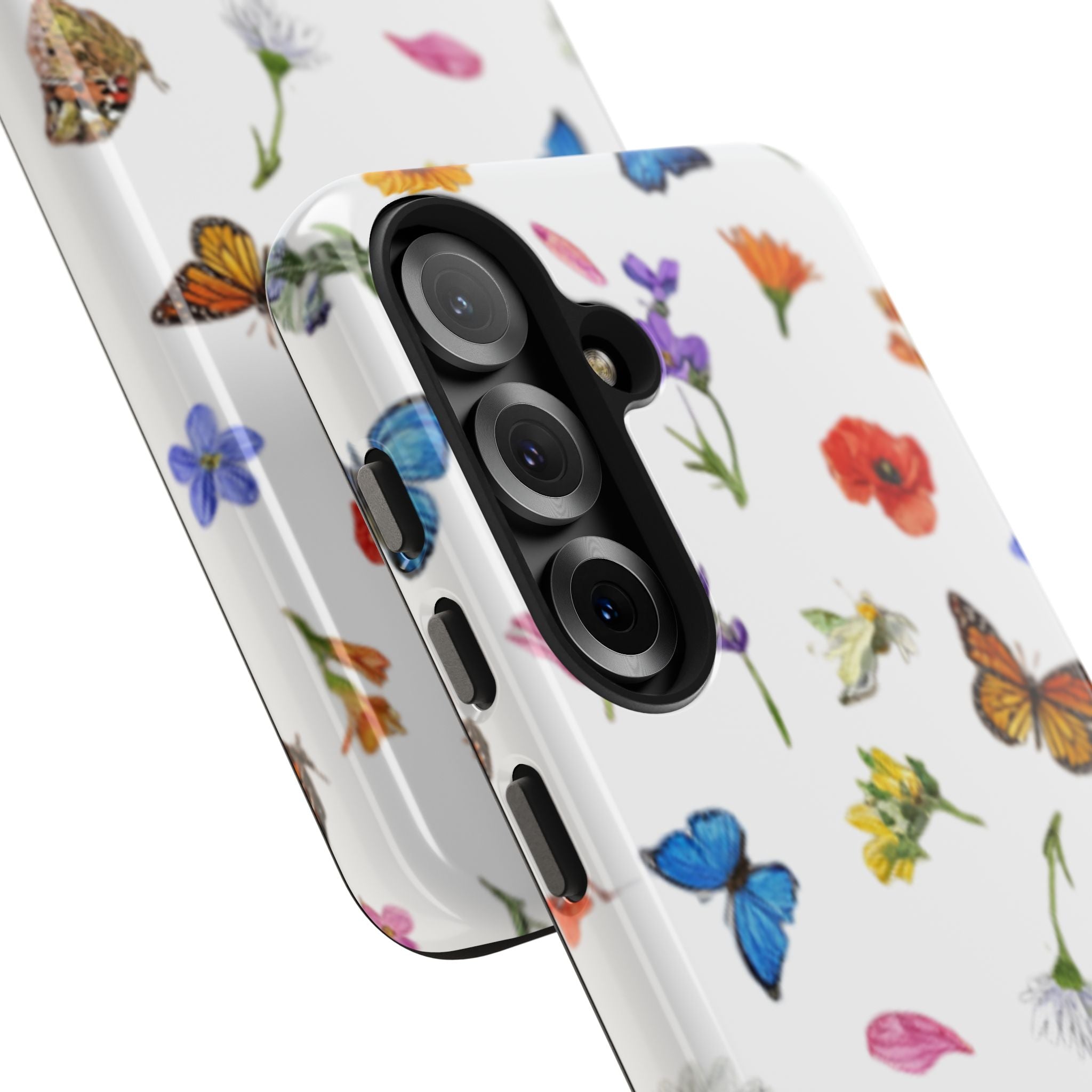 Butterfly Meadow Tough Phone Case / Floral Protective Phone Cover