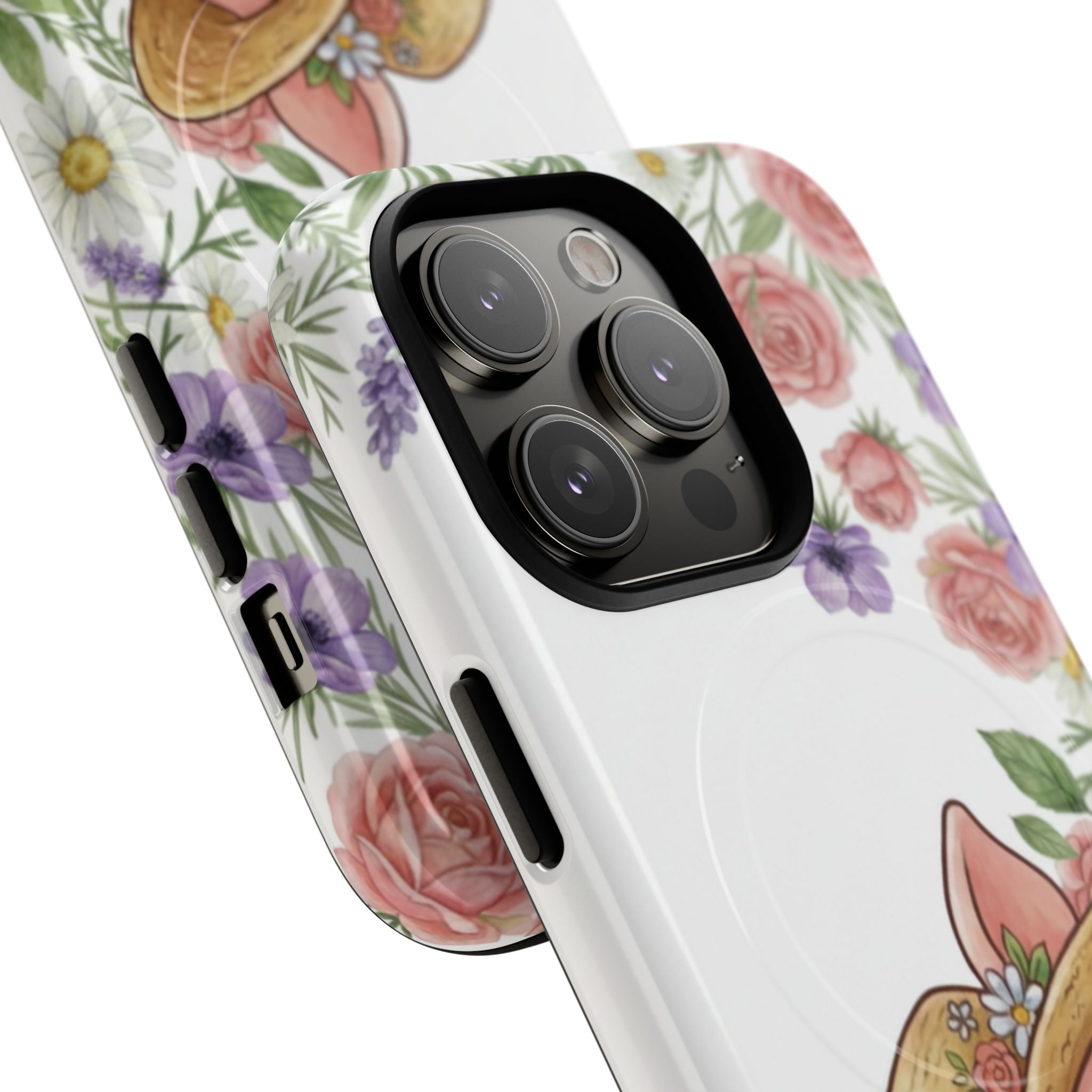 Piglet in Straw Hat Floral Phone Case