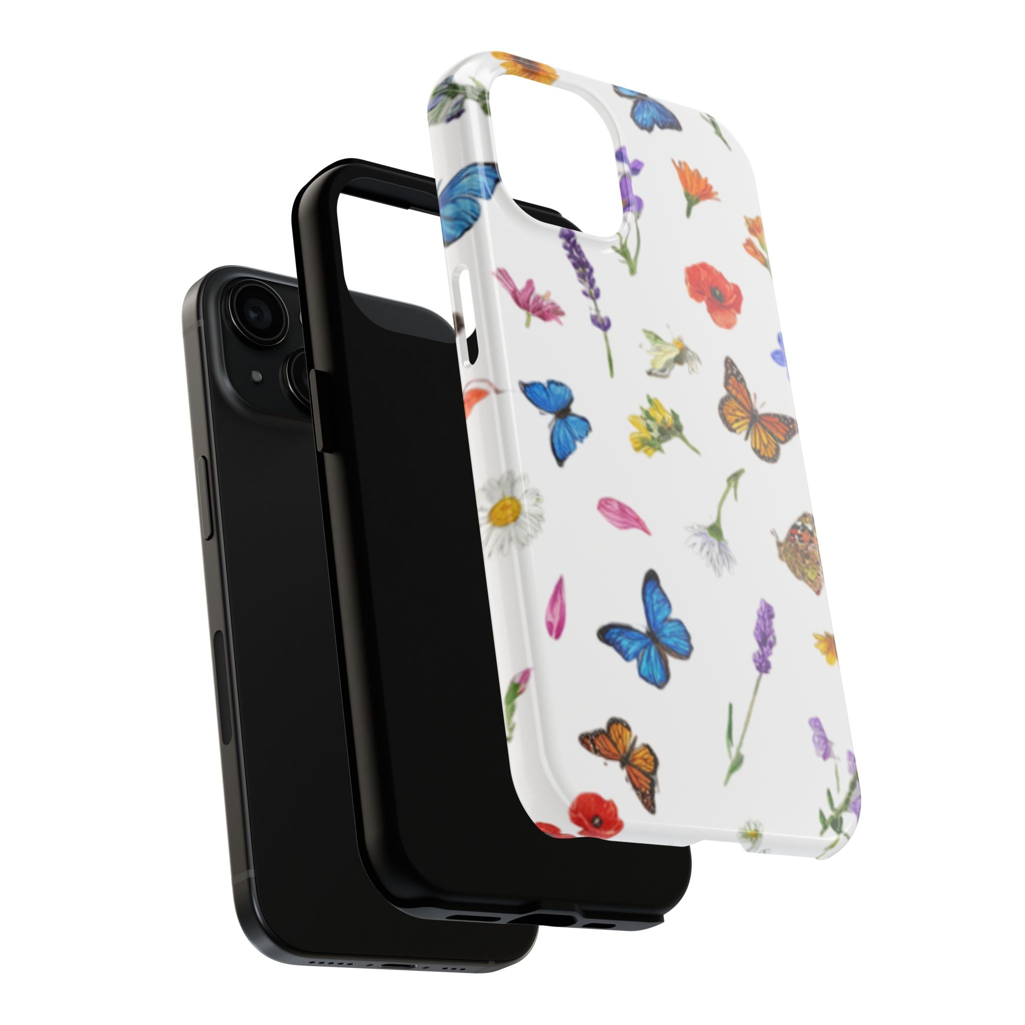 Butterfly Meadow Tough Phone Case / Floral Protective Phone Cover