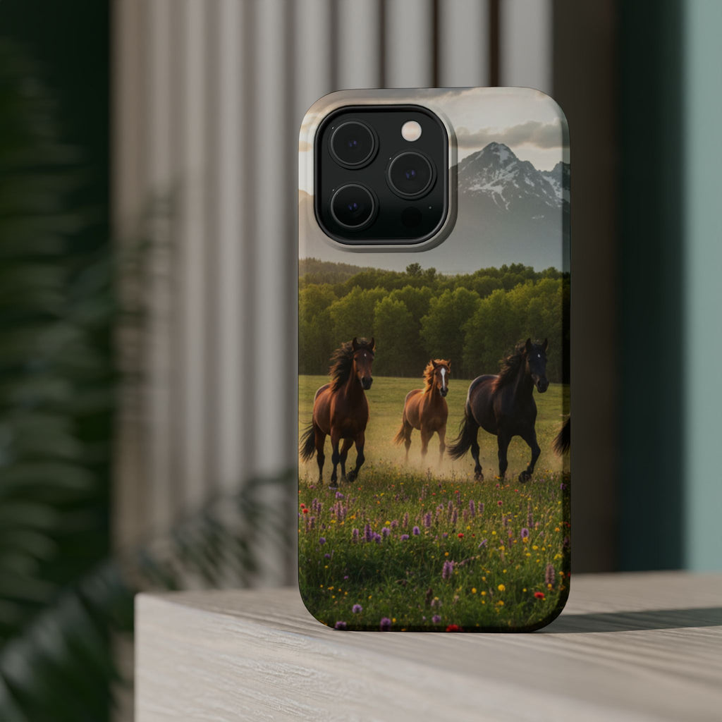 Running Horses Phone Case | Magnetic Impact-Resistant Case