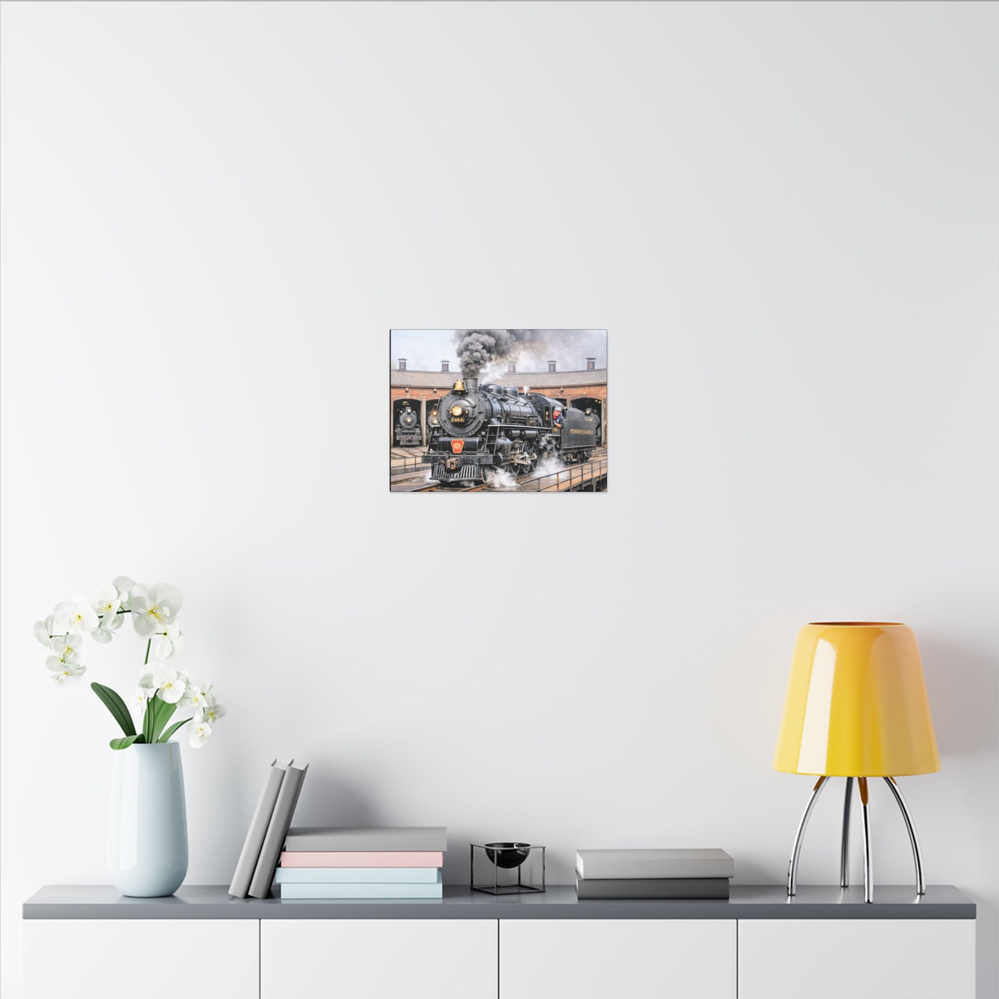 Vintage Steam Locomotive Canvas Print — Pennsylvania Railroad Train Wall Art