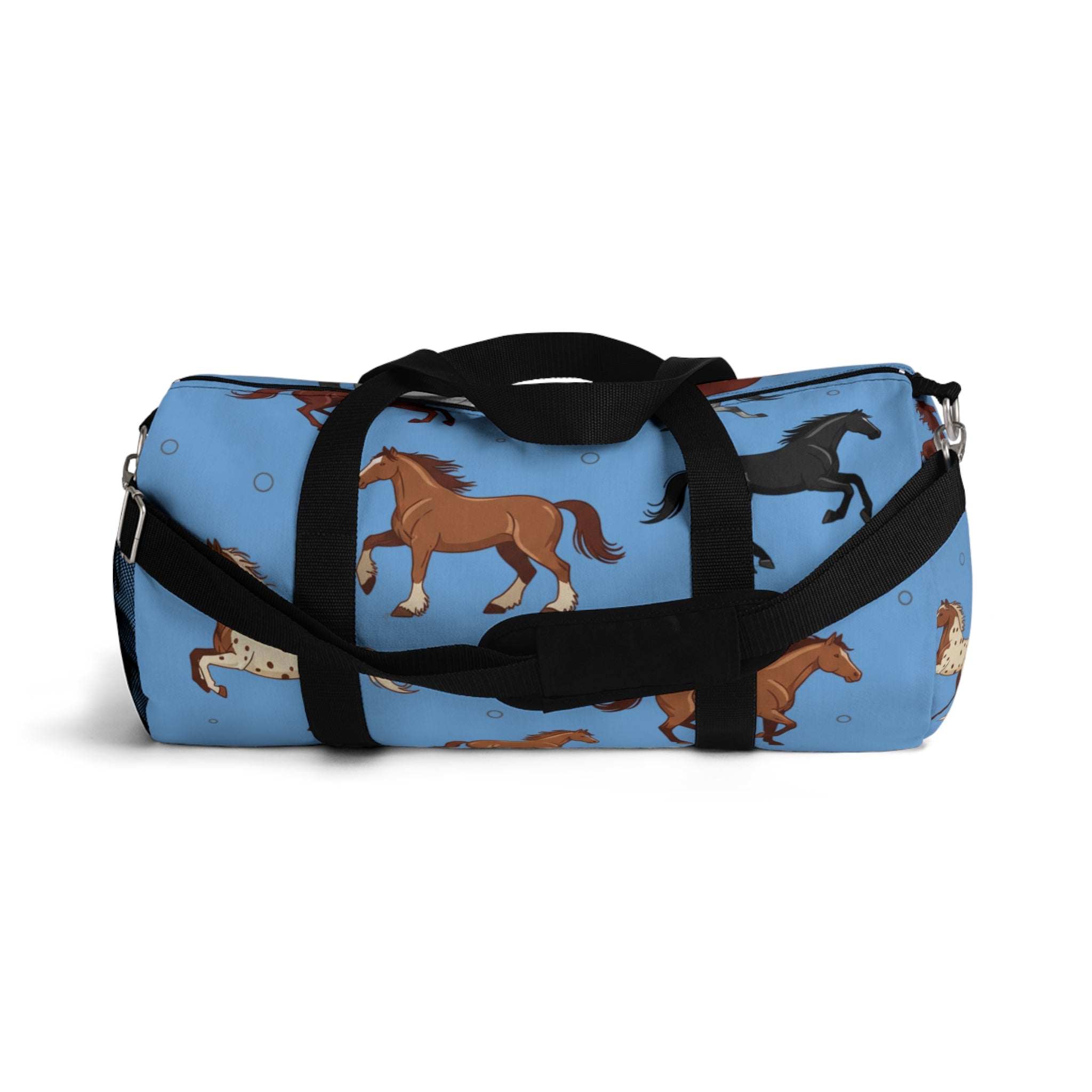 Blue Galloping Horses Duffel Bag / Equestrian Travel & Gym Bag