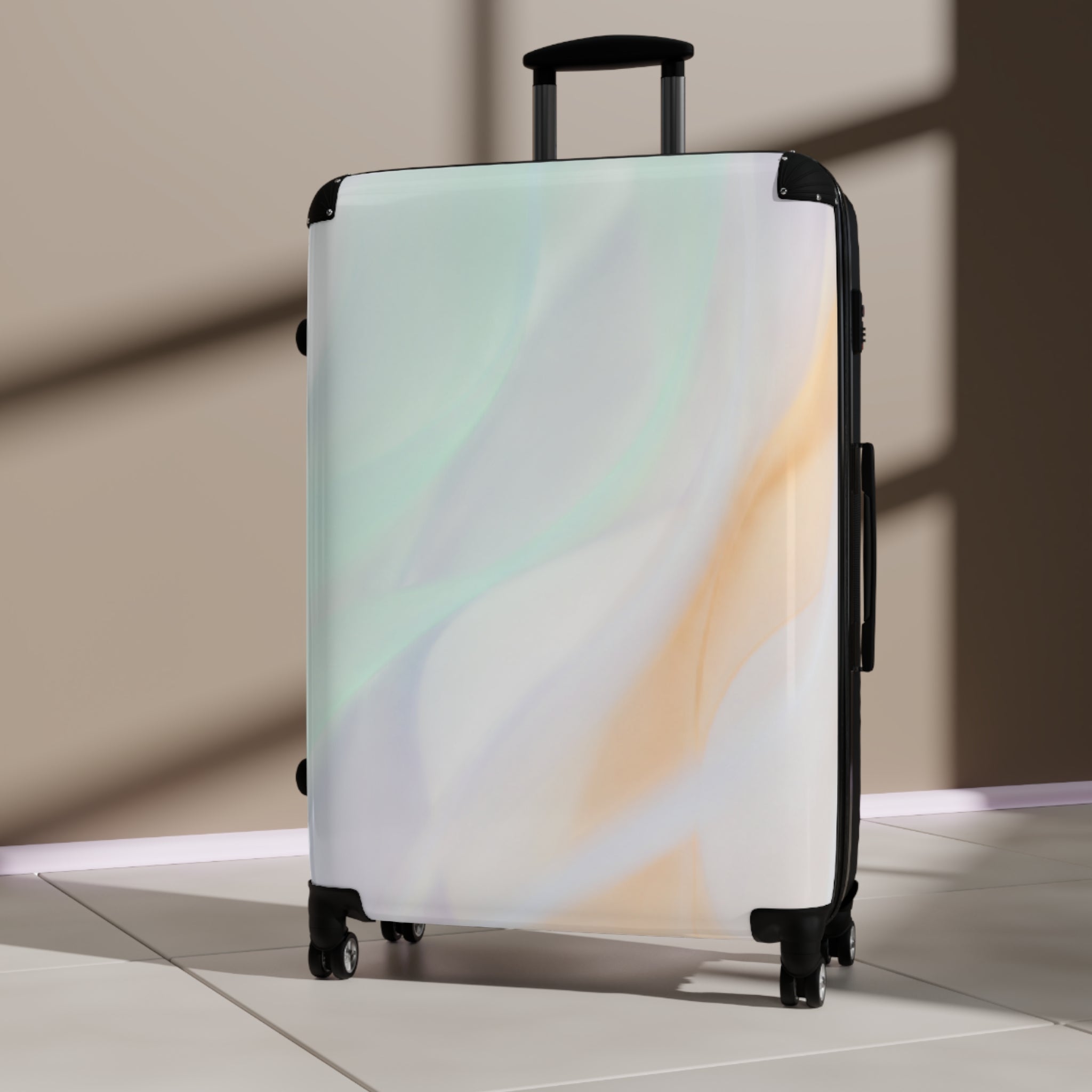 Suitcases/Abstract Swirl / Colorful Red, Blue & Gold Travel Luggage