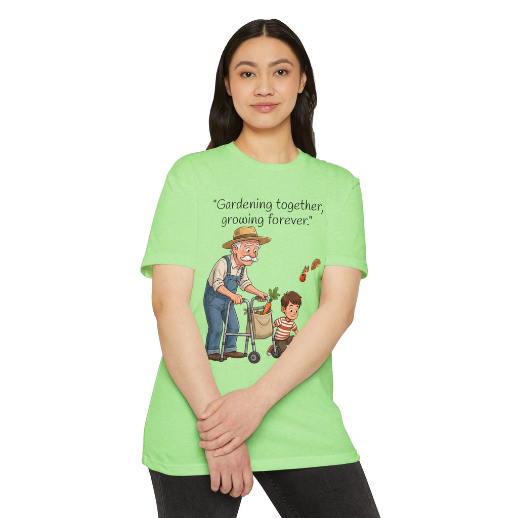Gardening Together T-Shirt — "Gardening together, growing forever." Grandparent & Child Garden Tee
