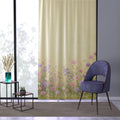 Floral Meadow Sheer Window Curtain /Soft Pink & Lavender Wildflower Design