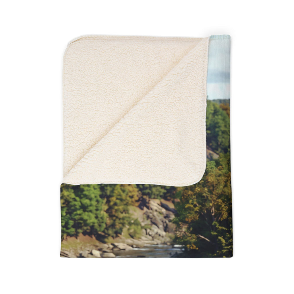 Vintage Streamlined Train Fleece Sherpa Blanket | Scenic Railroad Print