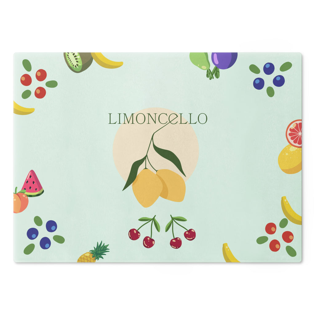 Limoncello Fruit Pattern Glass Cutting Board