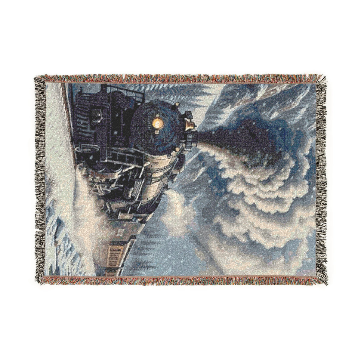 Steam Train Woven Blanket | Vintage Locomotive Throw