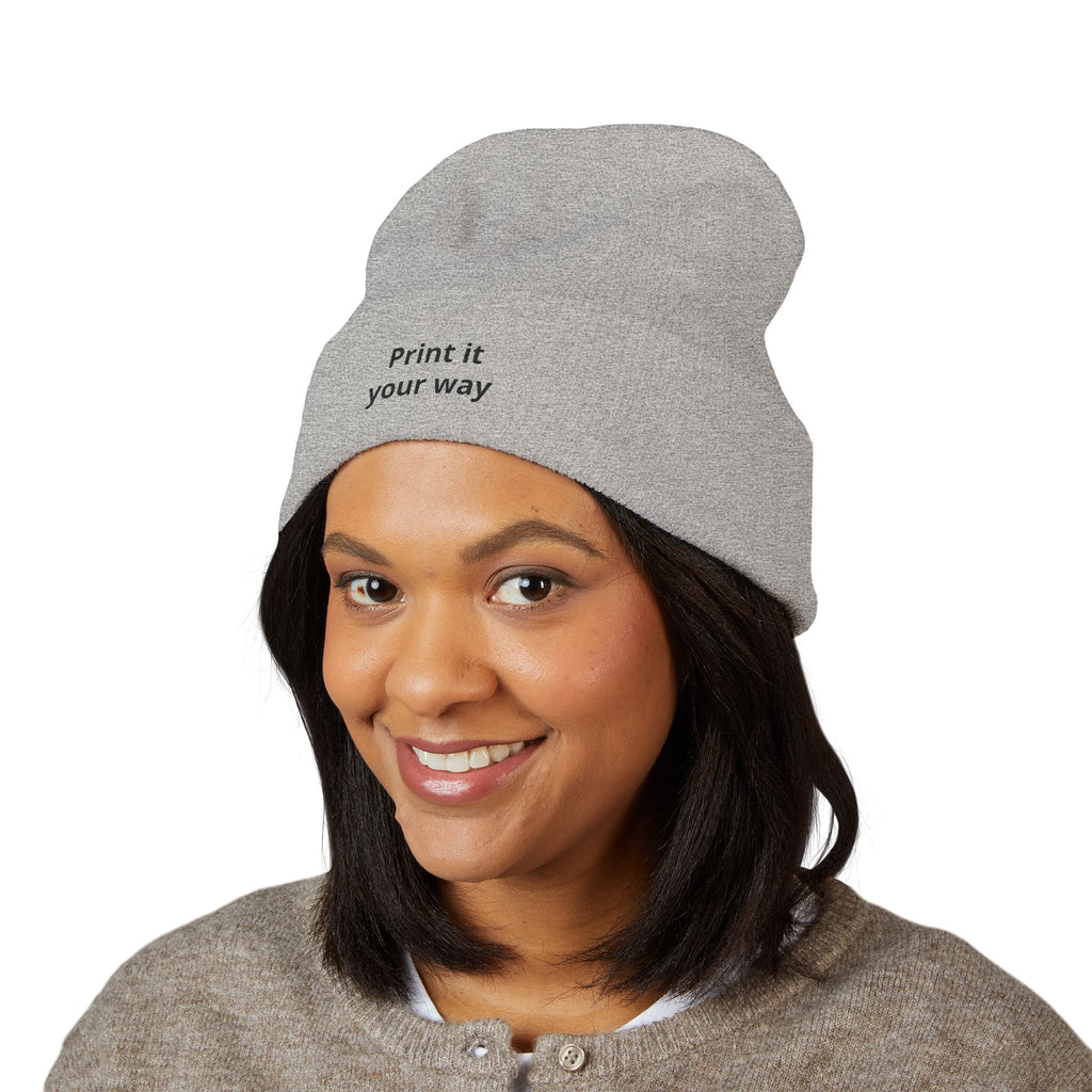 Print It Your Way beanie | Cuffed Embroidered Beanie, Custom Text