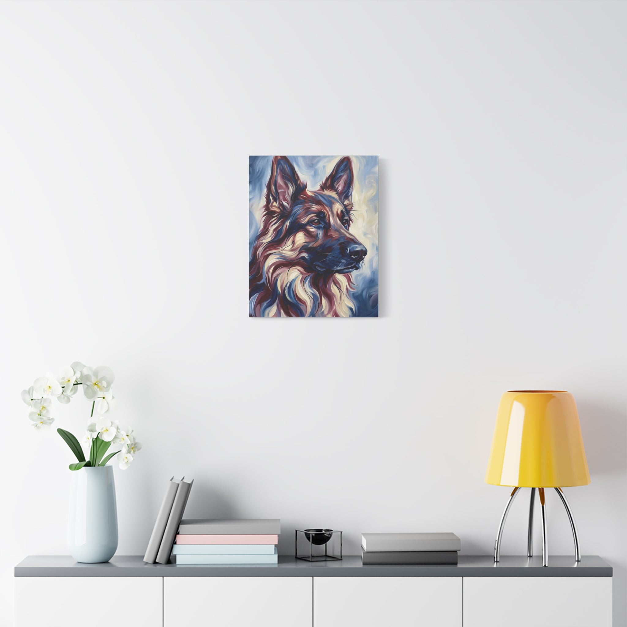 Colorful German Shepherd Portrait Canvas