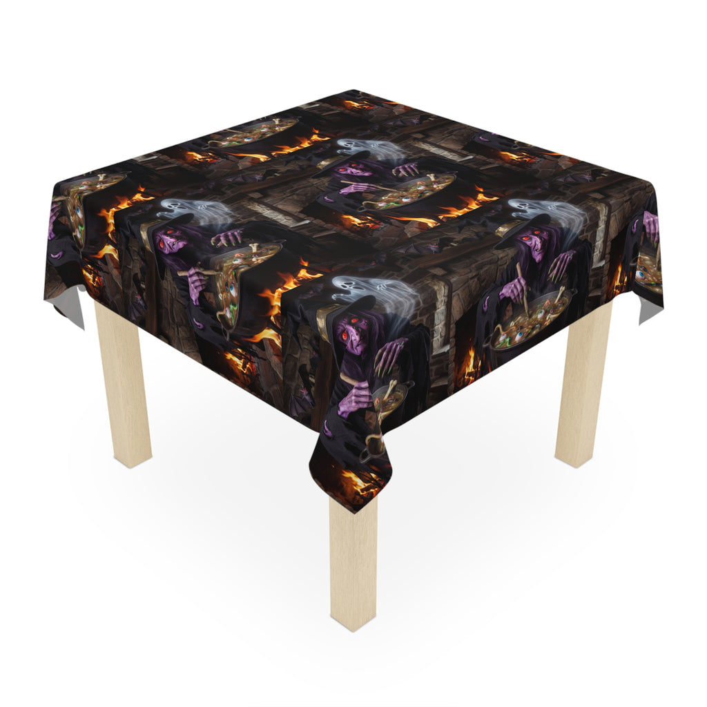 Halloween Witch Cauldron Tablecloth / Spooky Haunted Dinner Party Decor
