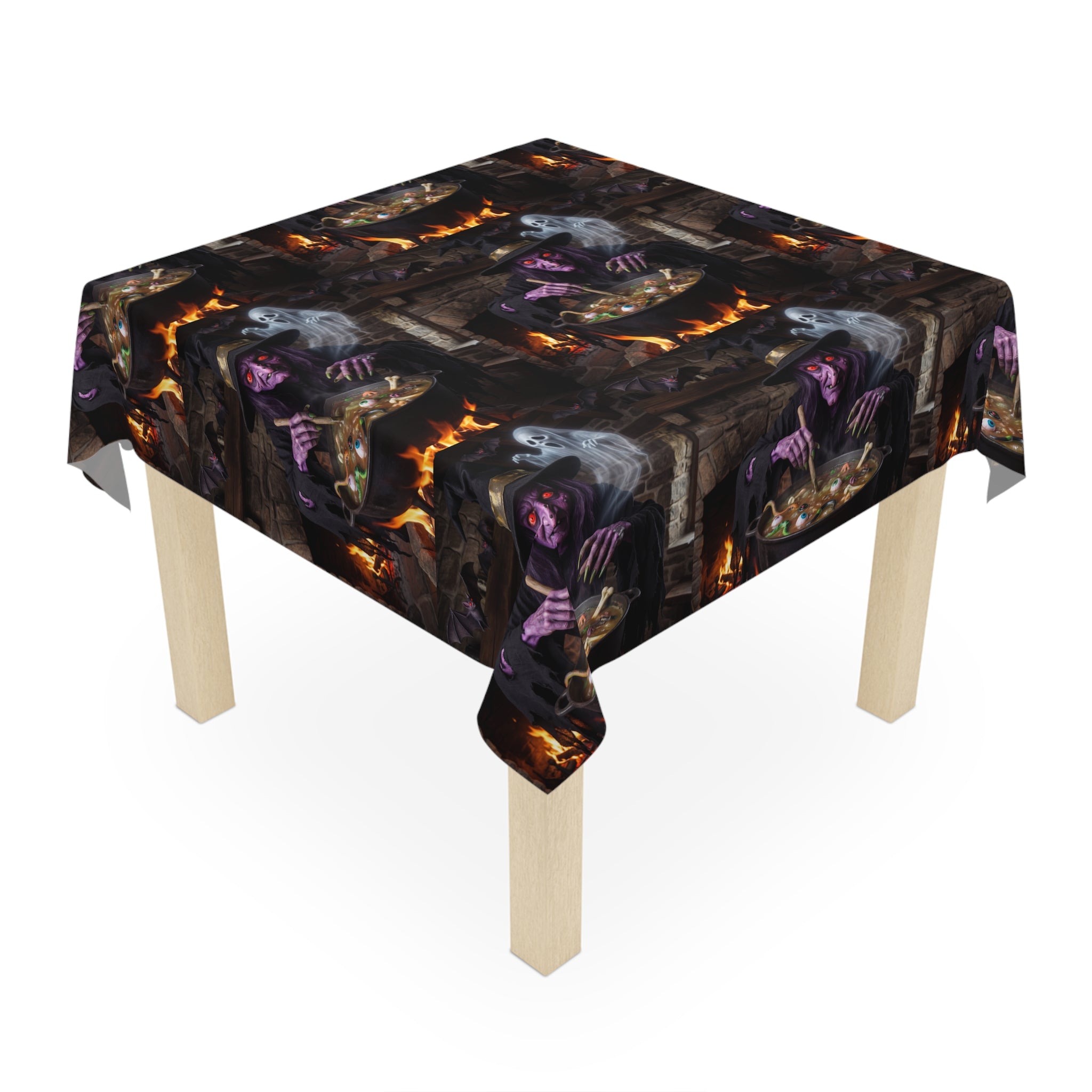 Halloween Witch Cauldron Tablecloth / Spooky Haunted Dinner Party Decor