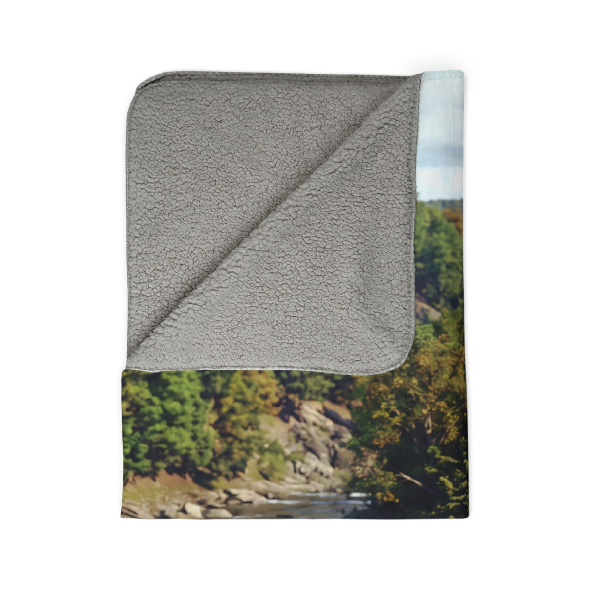 Vintage Streamlined Train Fleece Sherpa Blanket | Scenic Railroad Print