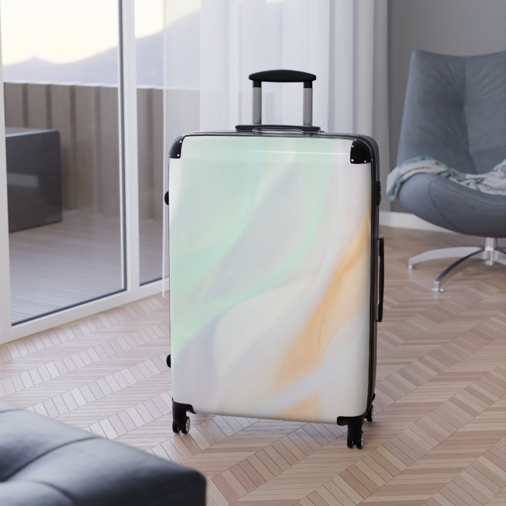 Suitcases/Abstract Swirl / Colorful Red, Blue & Gold Travel Luggage