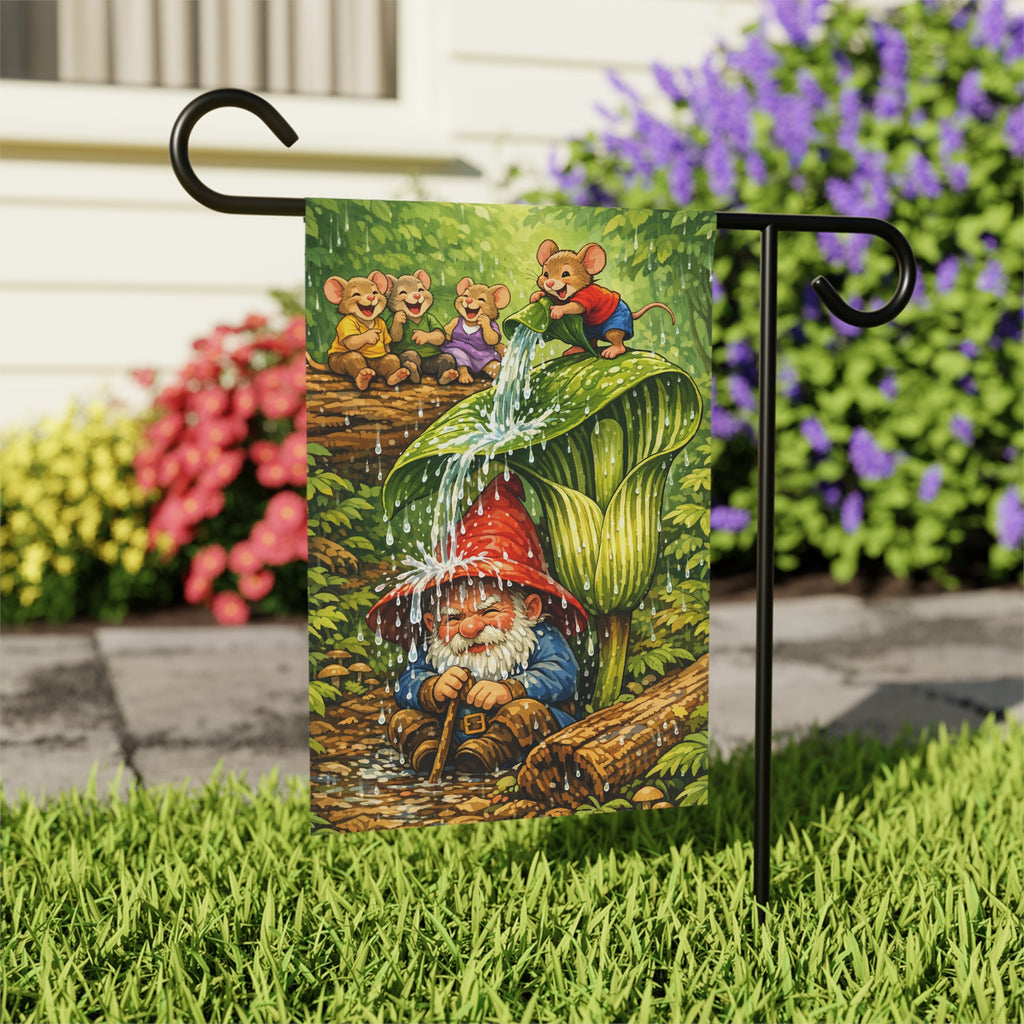 Gnome Outdoor Yard Flag/ Mice Garden Banner
