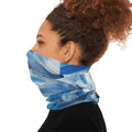 Blue Swirl Pattern Neck Gaiter | Abstract Spiral Design, Lightweight