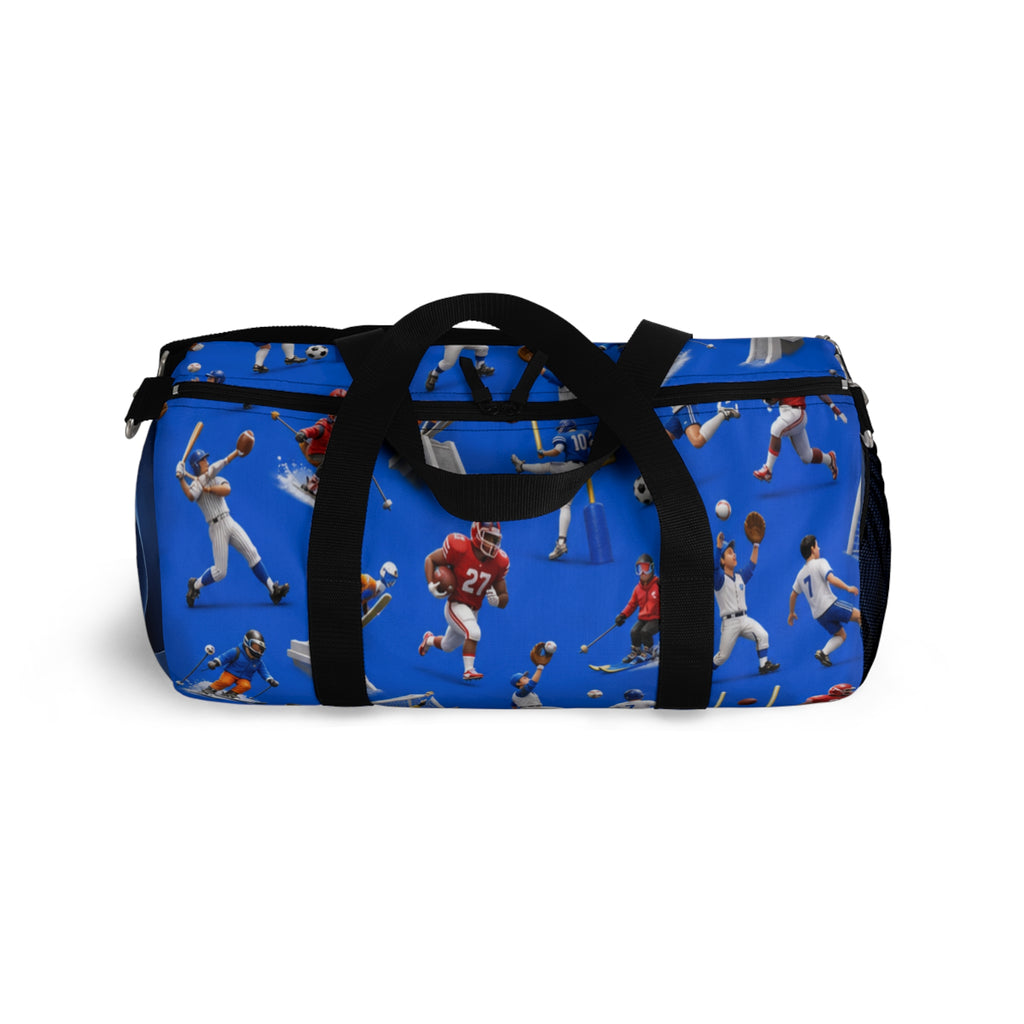 Football Players Pattern Duffel Bag — Sport Travel Gym Bag for Fans & Athletes
