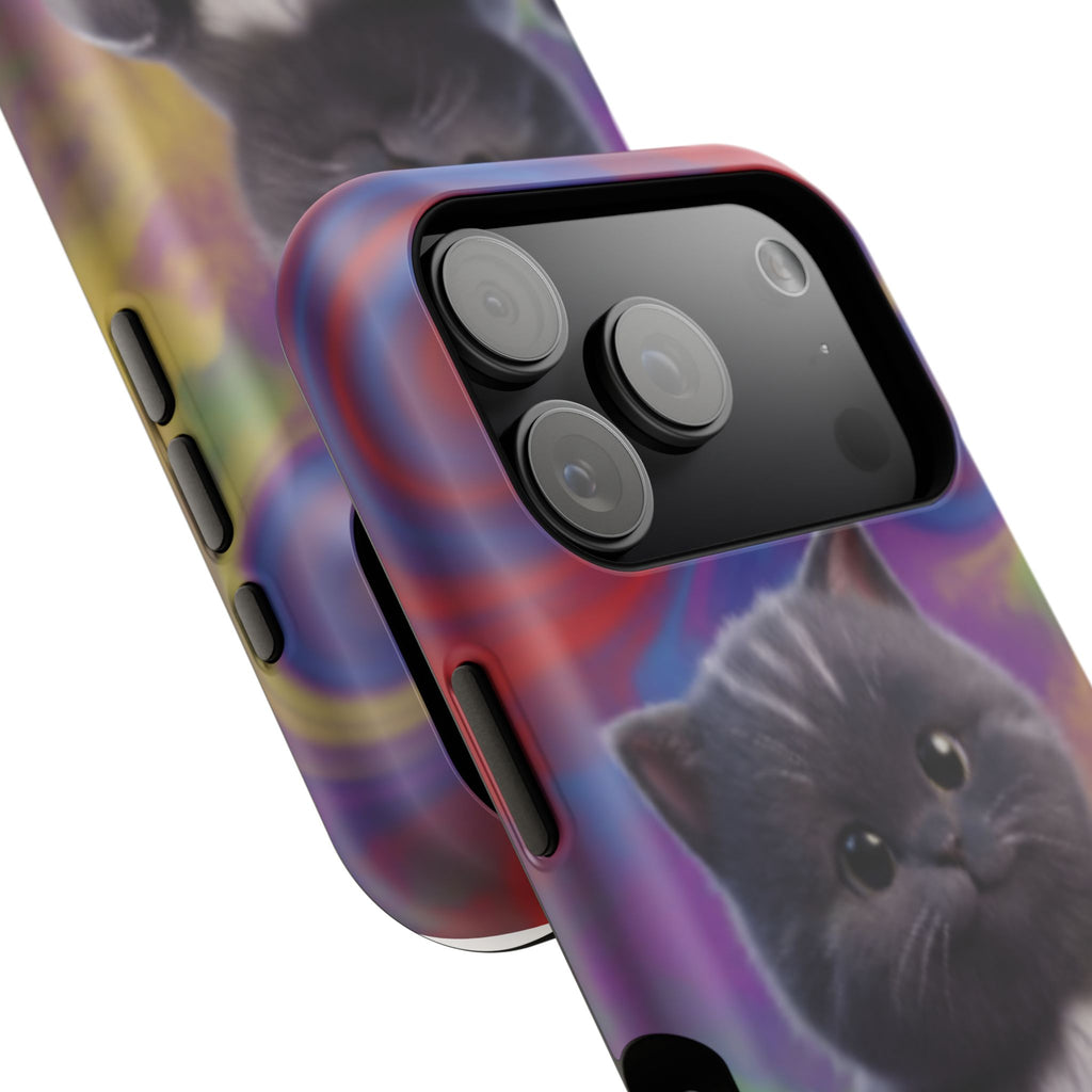 Kawaii Gray Kitten phone case | Impact-Resistant Case