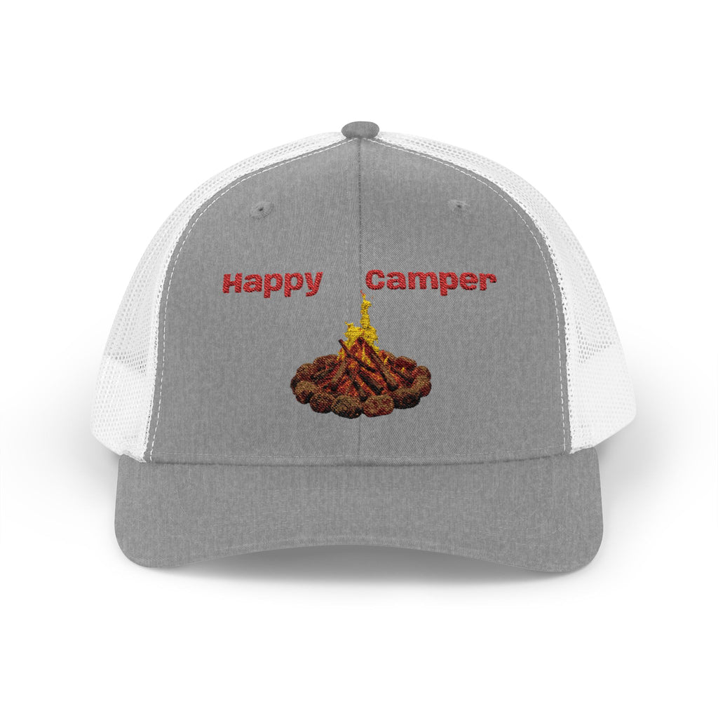 Happy Camper campfire Embroidered Snapback Cap | Trucker hat