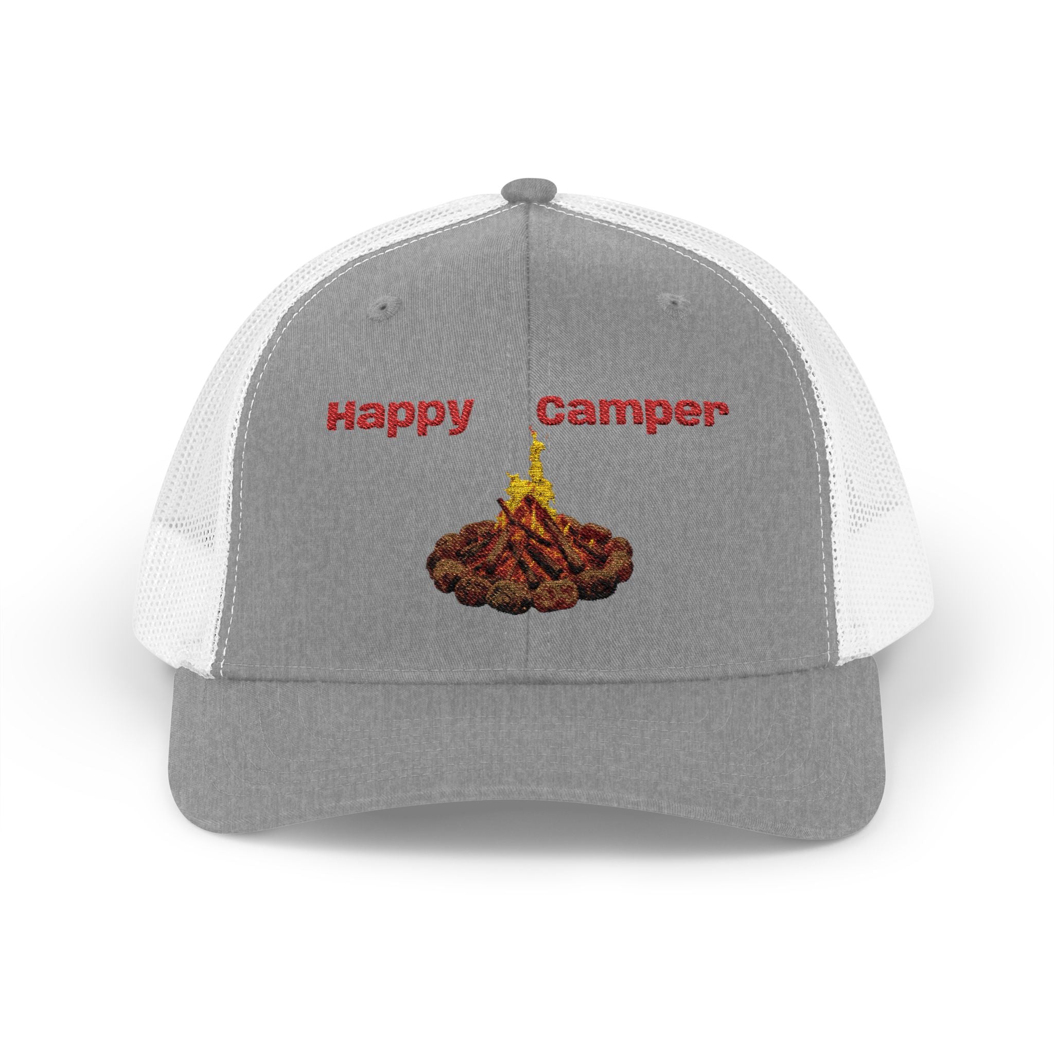 Happy Camper campfire Embroidered Snapback Cap | Trucker hat