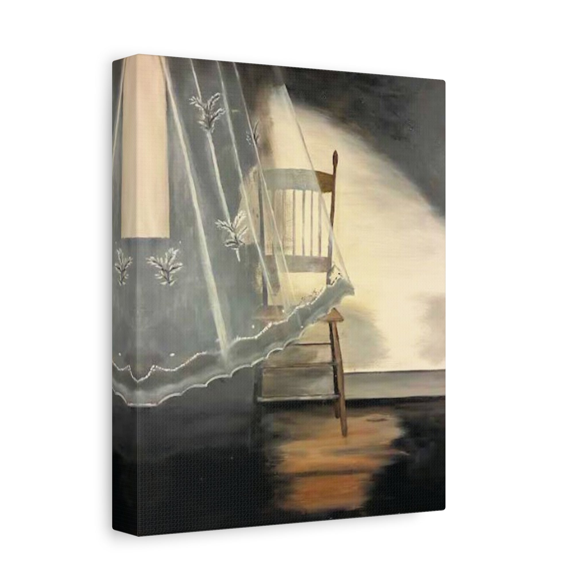 Lace Curtain and Chair Canvas
