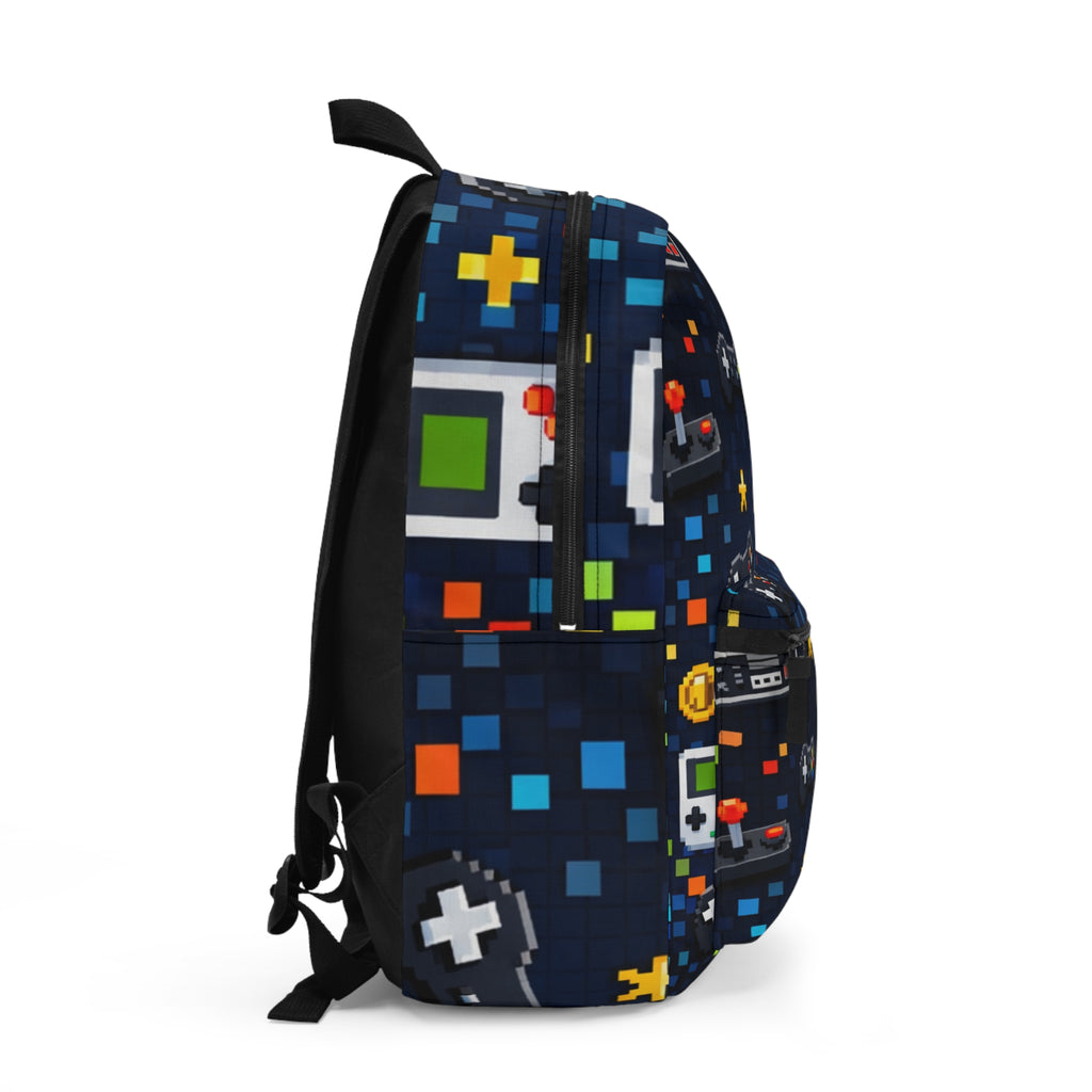 Retro Gaming Pixel Pattern Backpack | Game Controller, Handheld Console