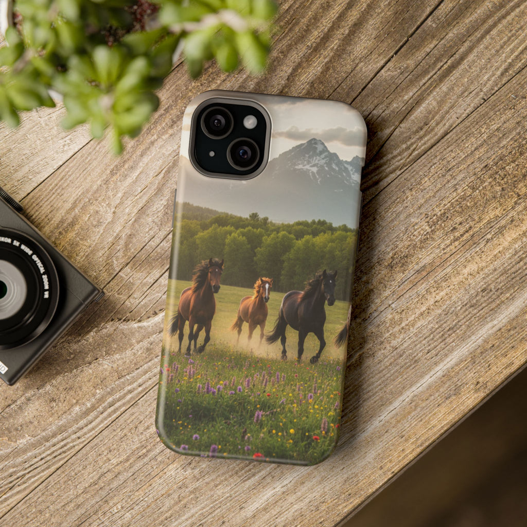 Running Horses Phone Case | Magnetic Impact-Resistant Case