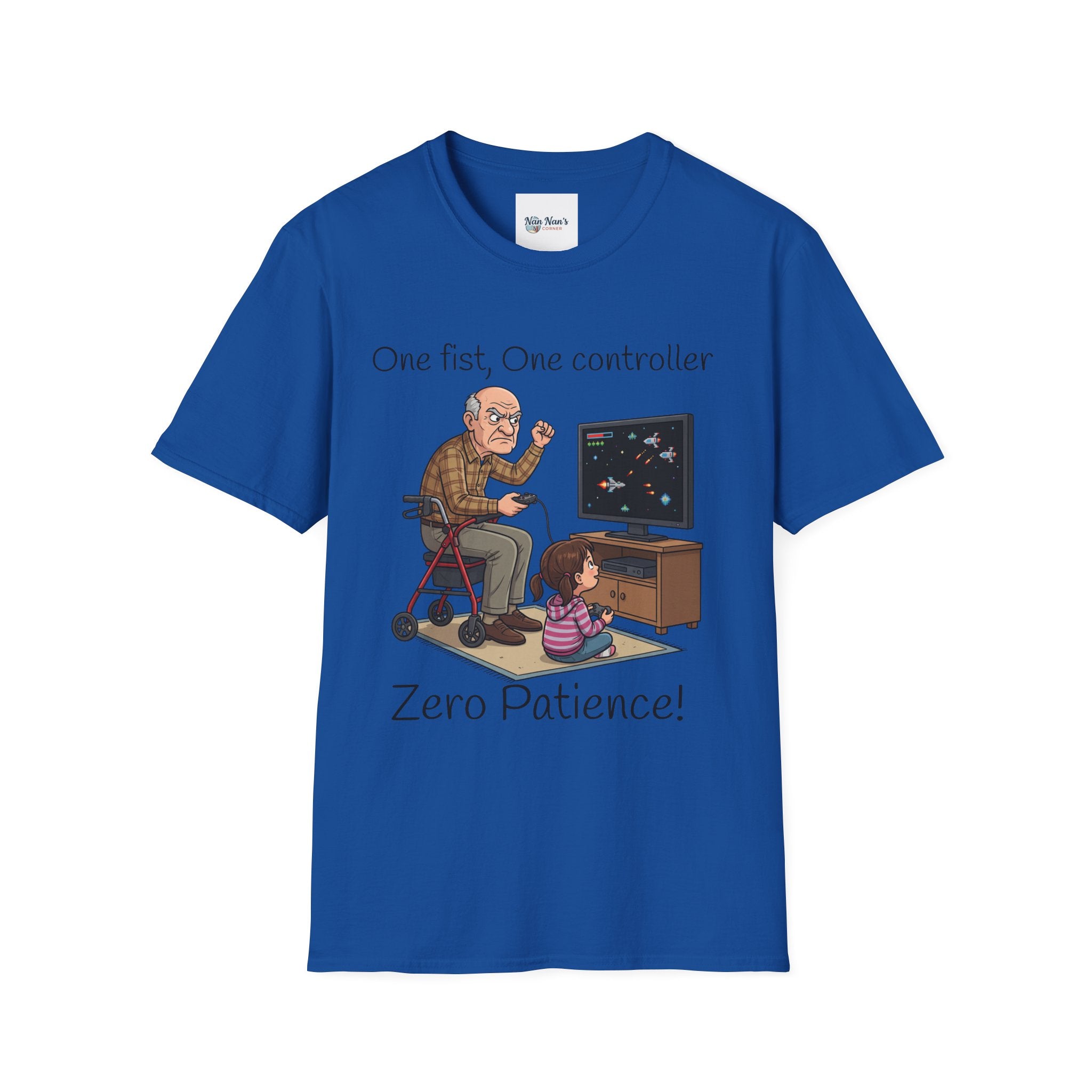 T-Shirt/One Fist One Controller tee |Zero Patience/Grandpa Gaming Design