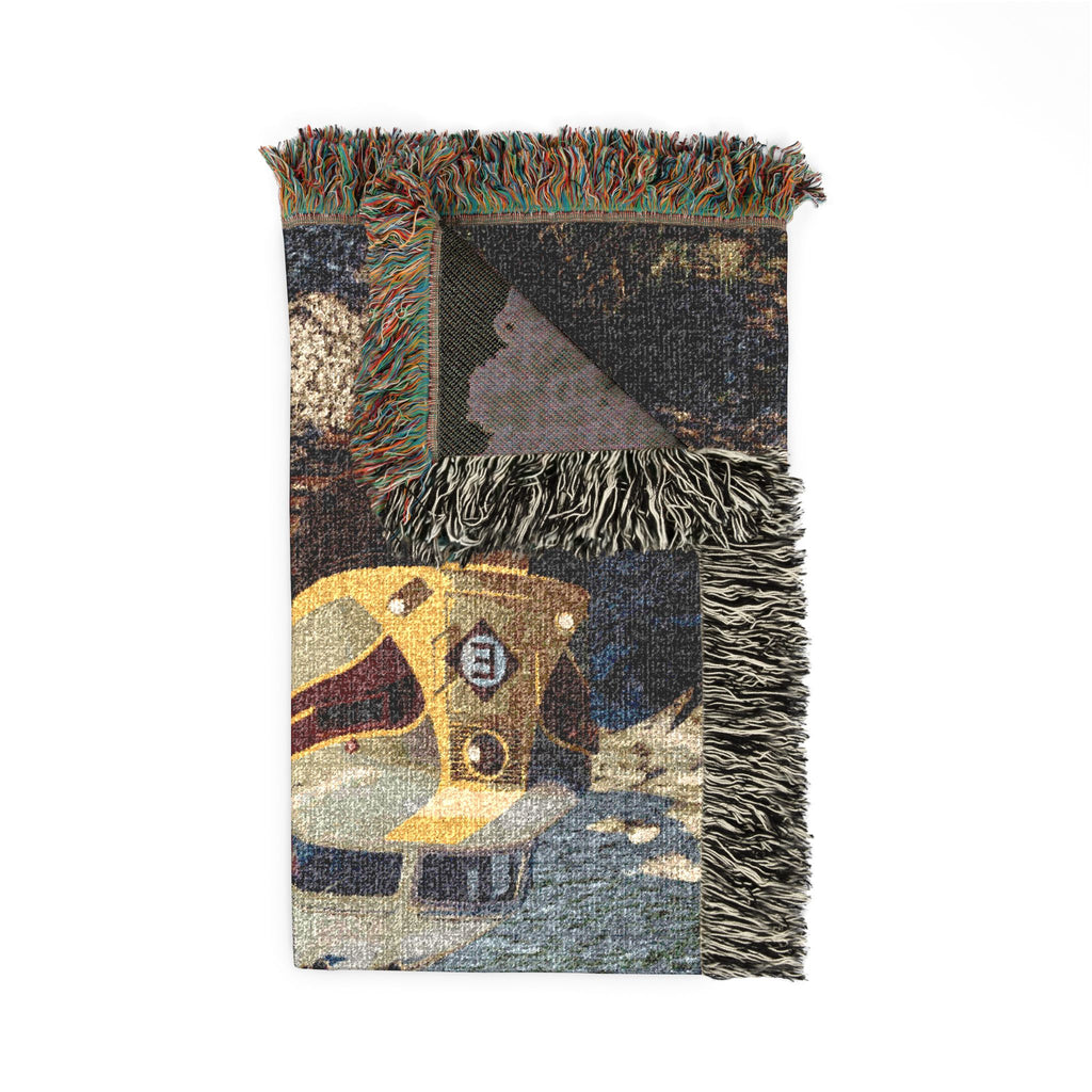 Vintage Passenger Train Woven Blanket | Scenic Rail Landscape