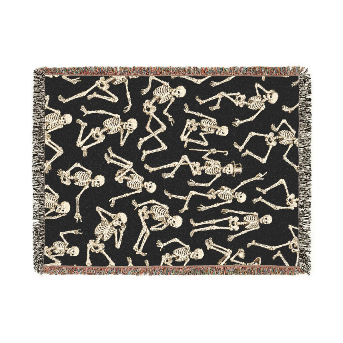 Gold Skeleton Woven Blanket - Halloween Throw