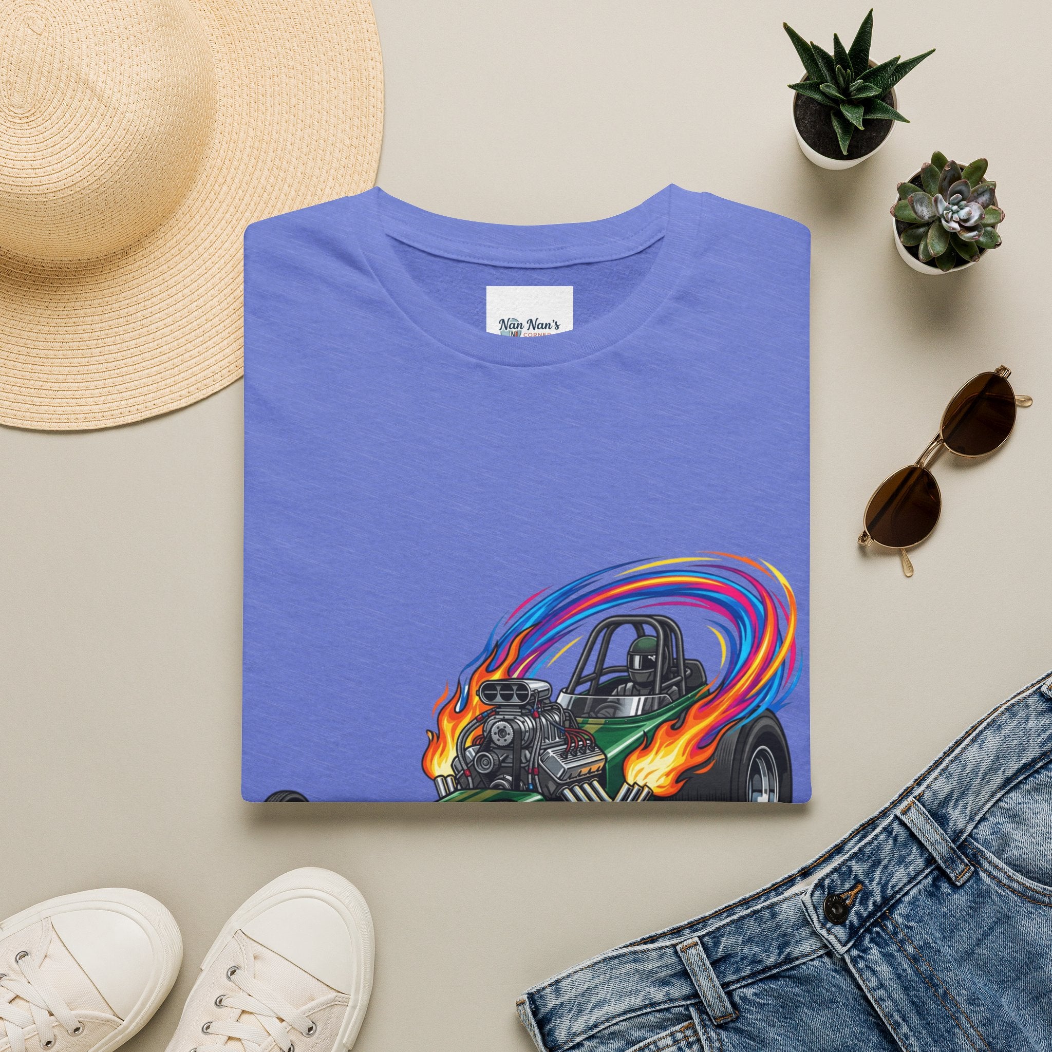 Dragster Racing Unisex Graphic T-Shirt – Novelty Soft Style Cotton Tee