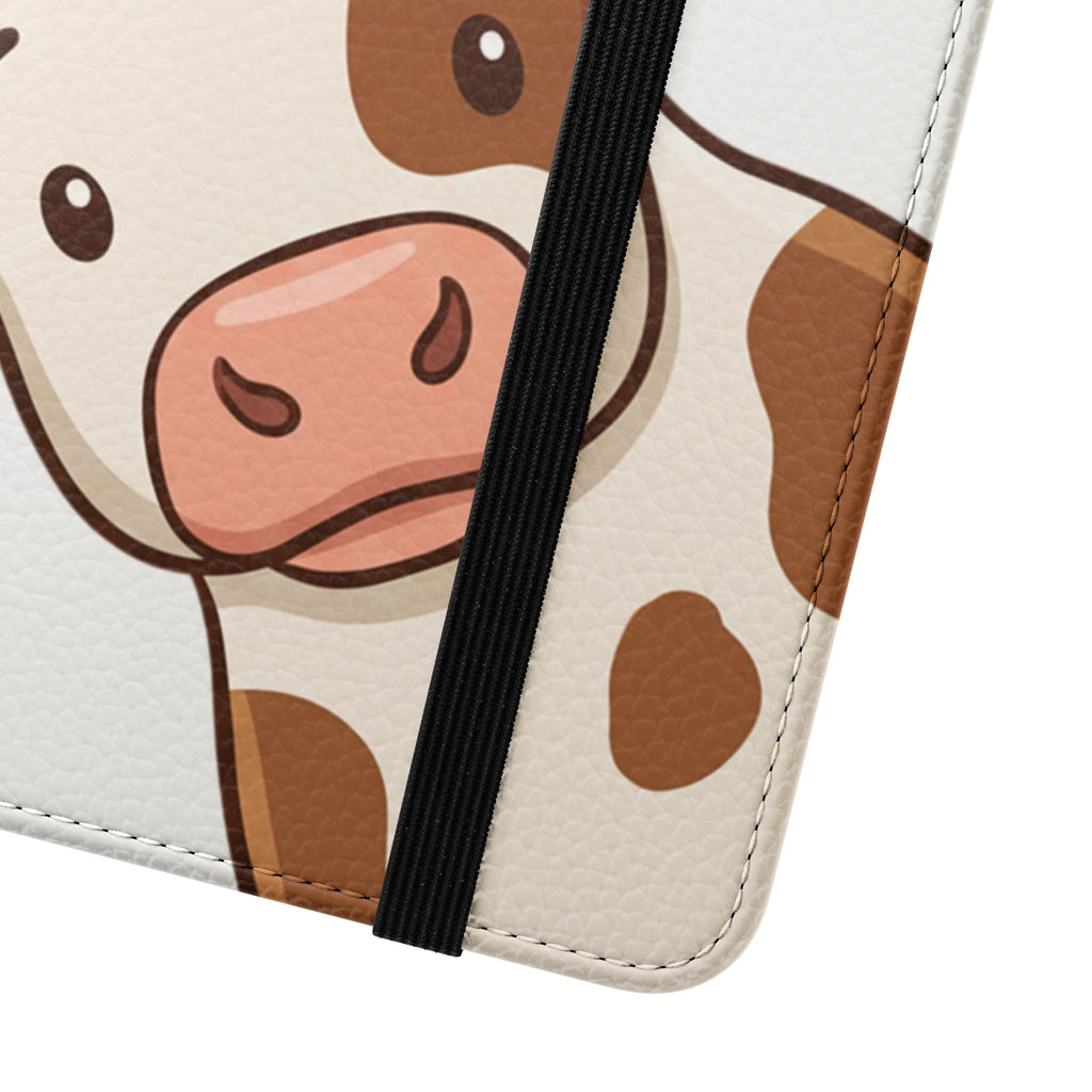 Cow & Hay Pattern Flip Case/ Cute Farm Animal Phone Wallet