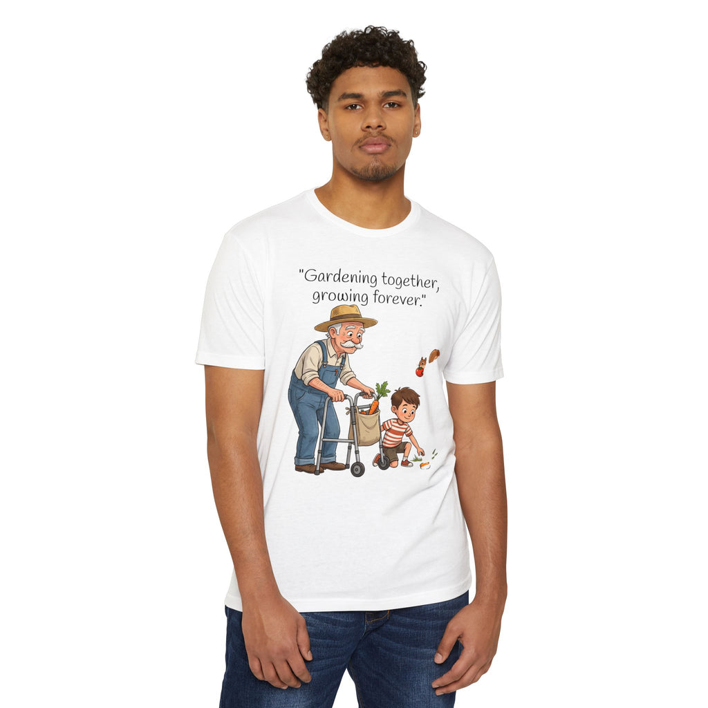 Gardening Together T-Shirt — "Gardening together, growing forever." Grandparent & Child Garden Tee
