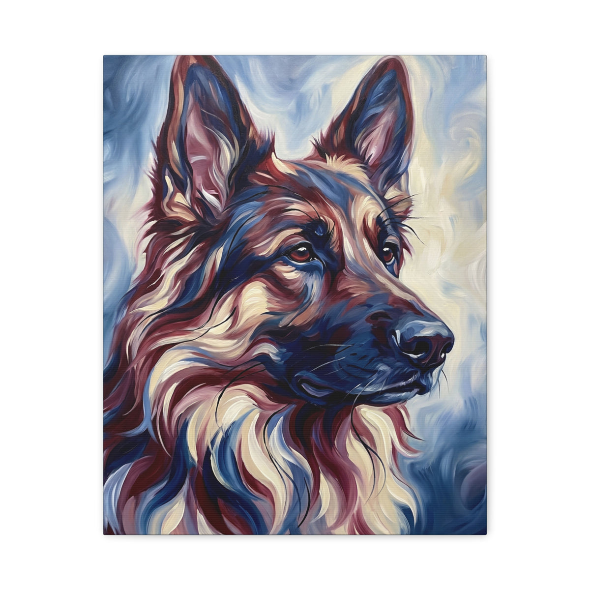 Colorful German Shepherd Portrait Canvas
