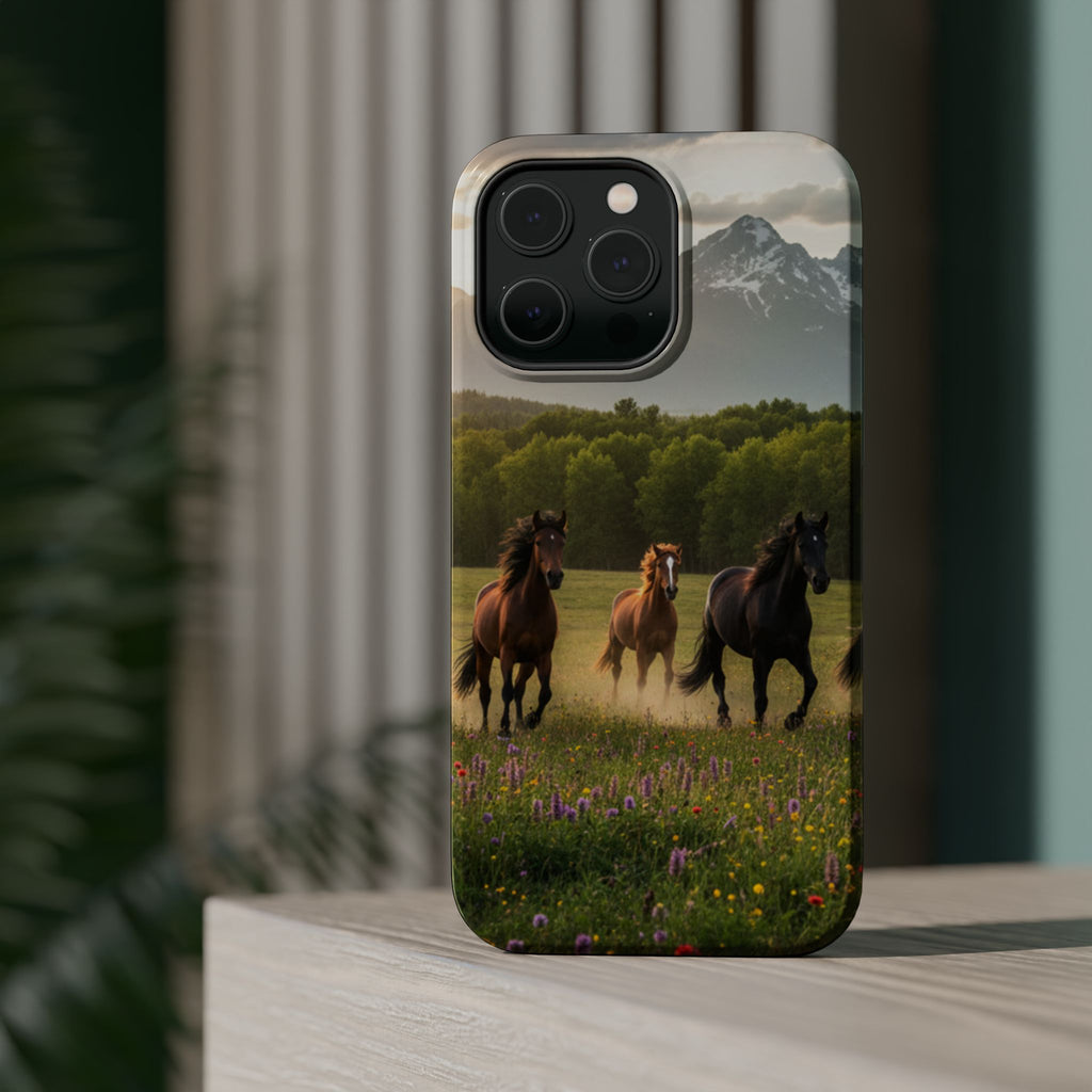 Running Horses Phone Case | Magnetic Impact-Resistant Case