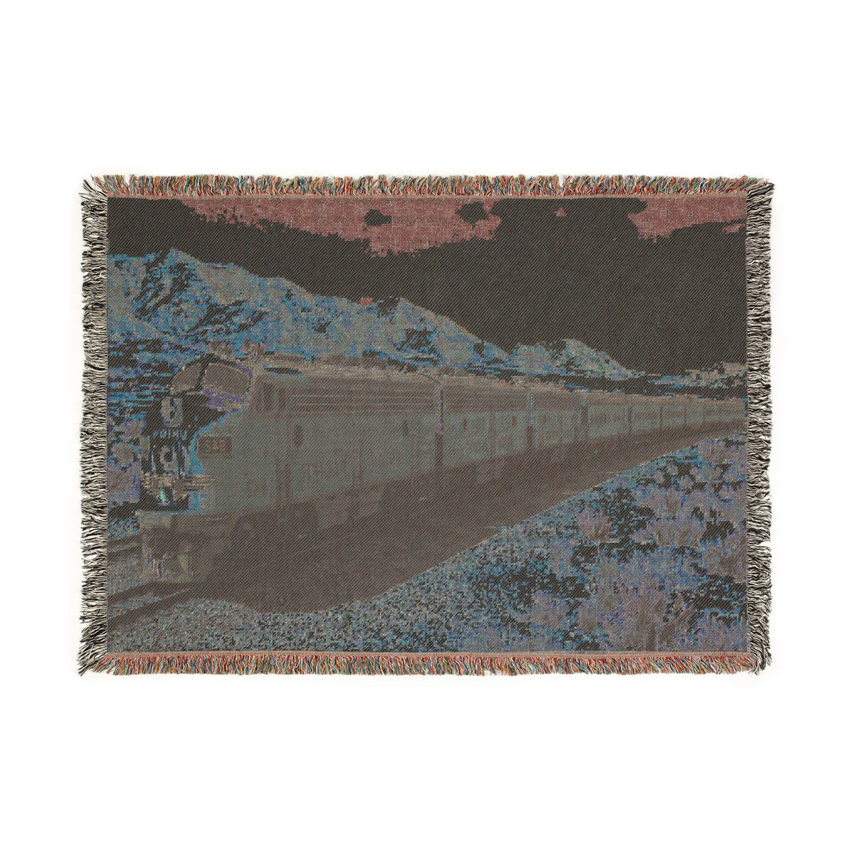 Vintage Streamlined Train Woven Blanket | Desert Locomotive Throw