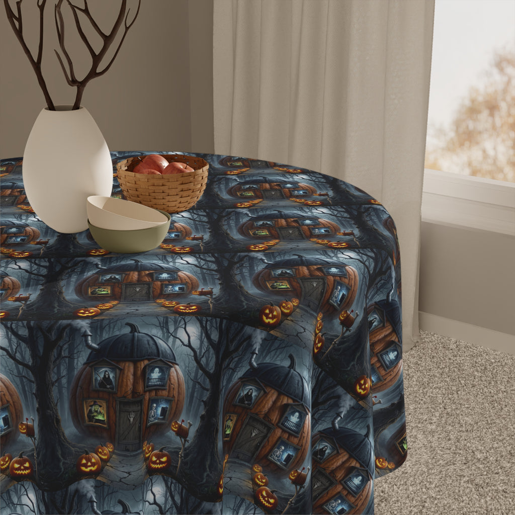 Gothic Pumpkin Pattern Tablecloth / Spooky Halloween Harvest Decor