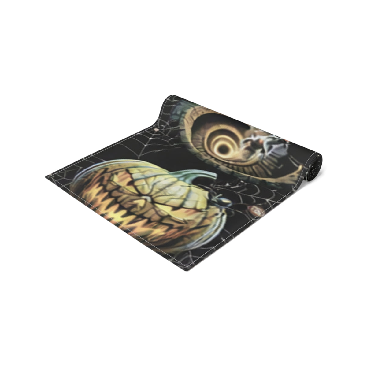 Gothic Haunted House Table Runner | Jack-O'-Lanterns & Cobwebs – Halloween Decor