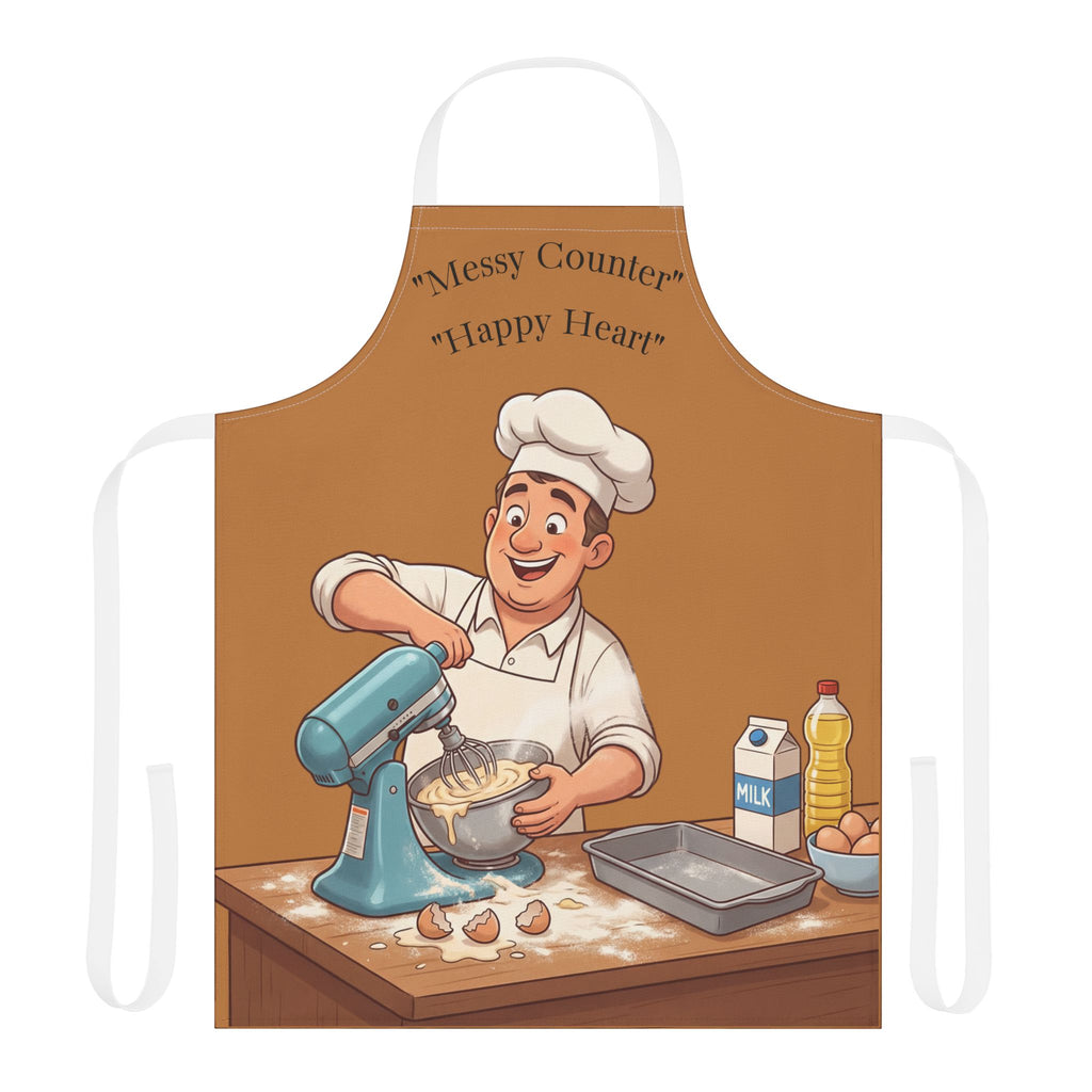 Apron Cheerful Baker Illustration | Cartoon Chef Baking, Kitchen Apron