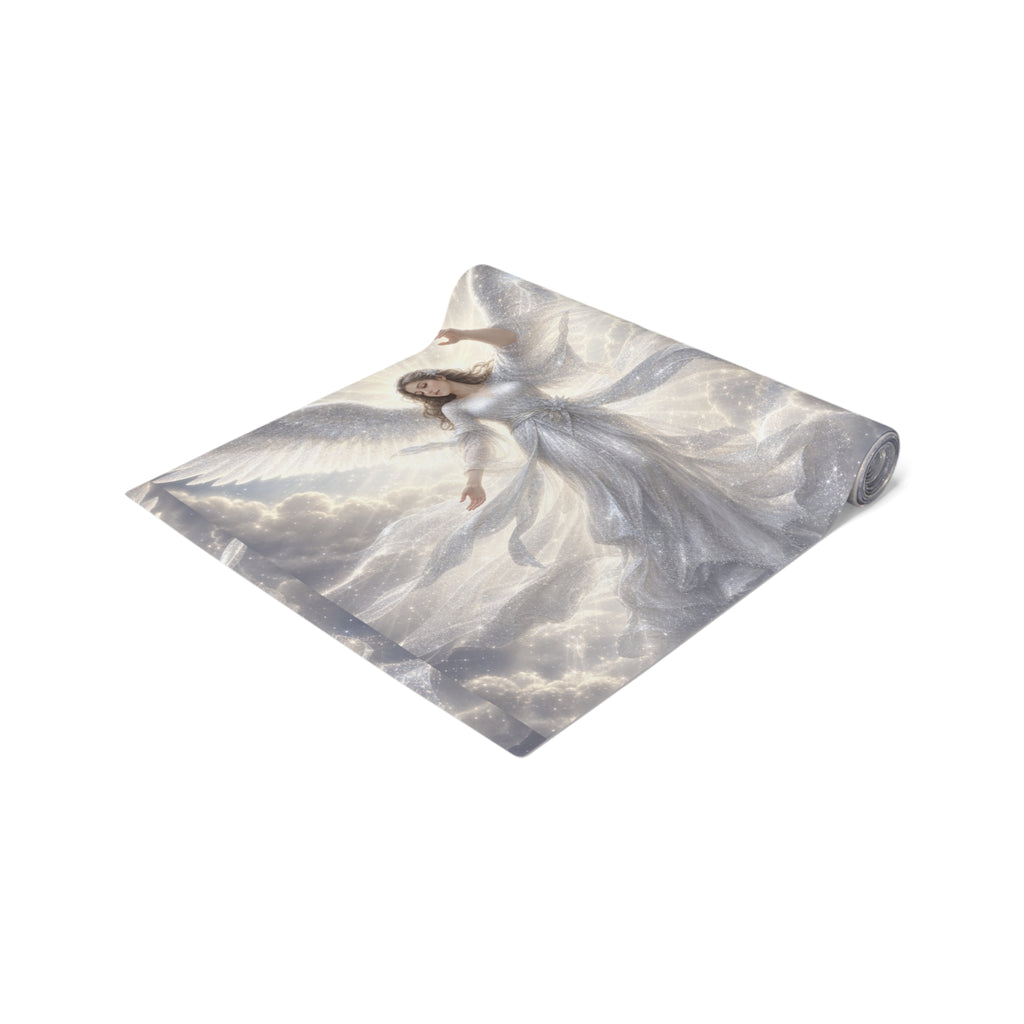 Sparkly White Angels Table Runner | Cotton Poly Blend