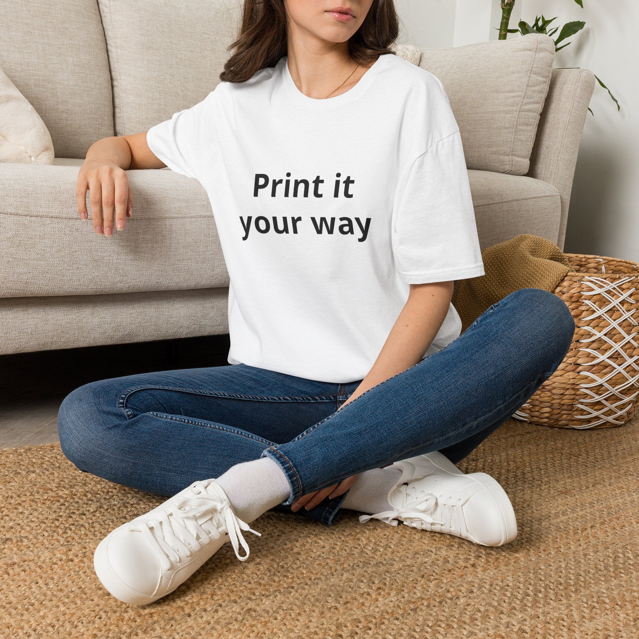 Print it Your Way T-Shirt | Customizable Text Mockup Tee