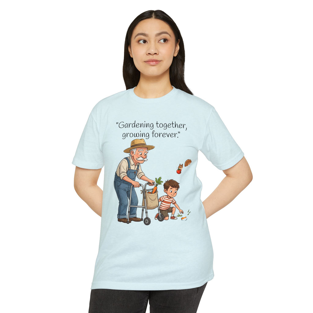 Gardening Together T-Shirt — "Gardening together, growing forever." Grandparent & Child Garden Tee