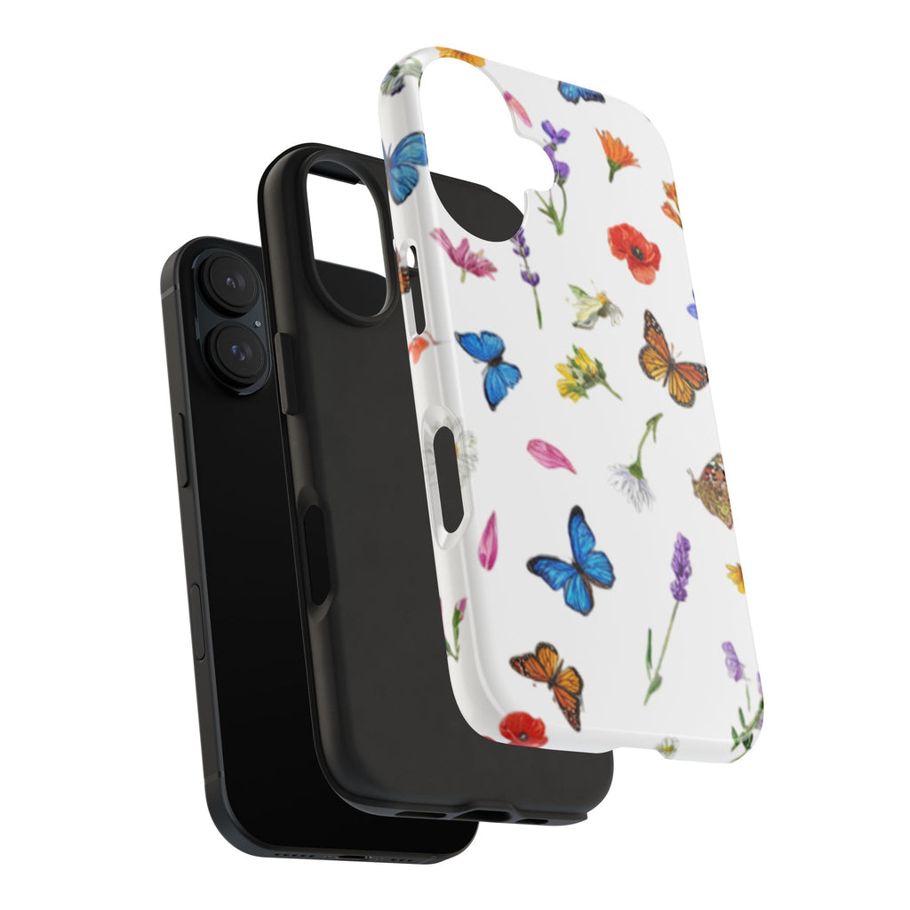 Butterfly Meadow Tough Phone Case / Floral Protective Phone Cover