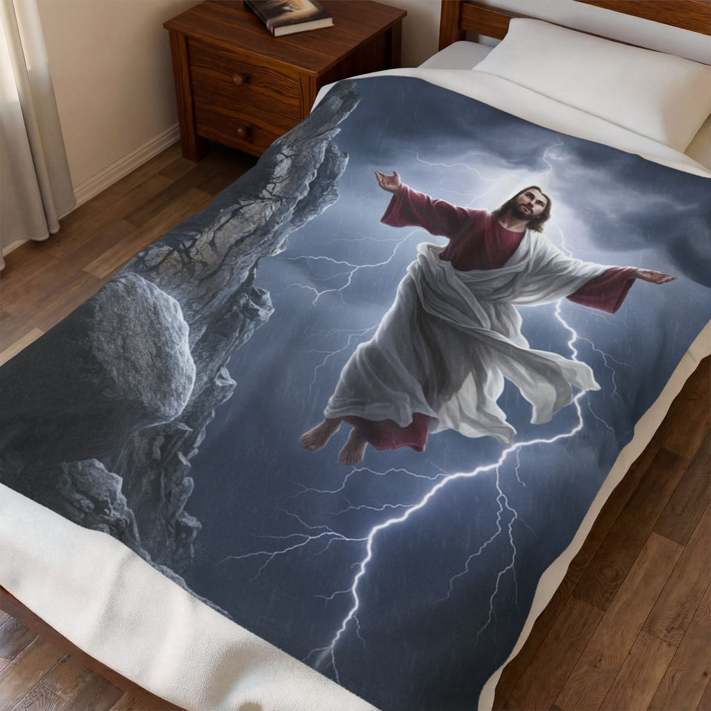 Jesus Ascending Blanket | Resurrection Christian Velveteen Plush