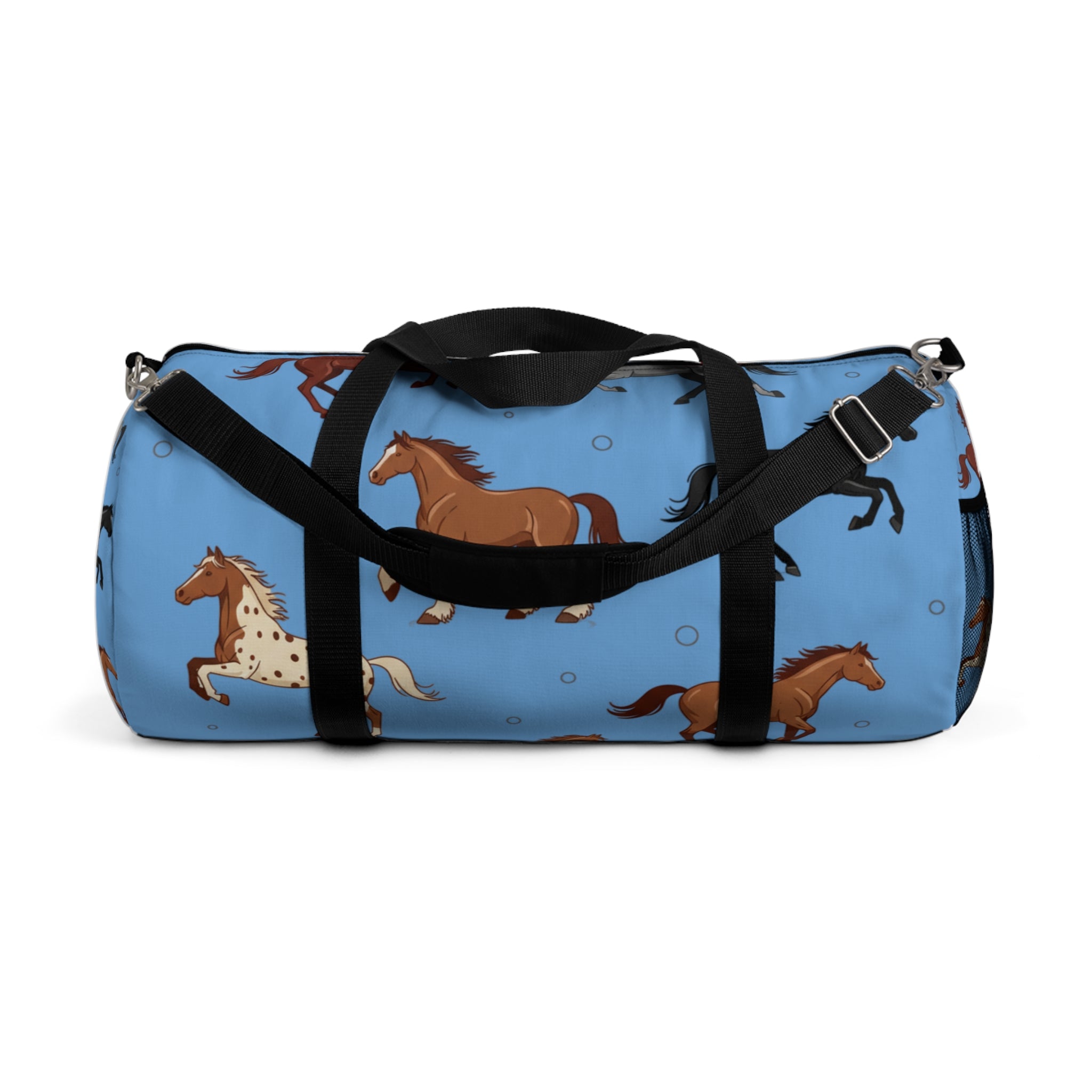 Blue Galloping Horses Duffel Bag / Equestrian Travel & Gym Bag